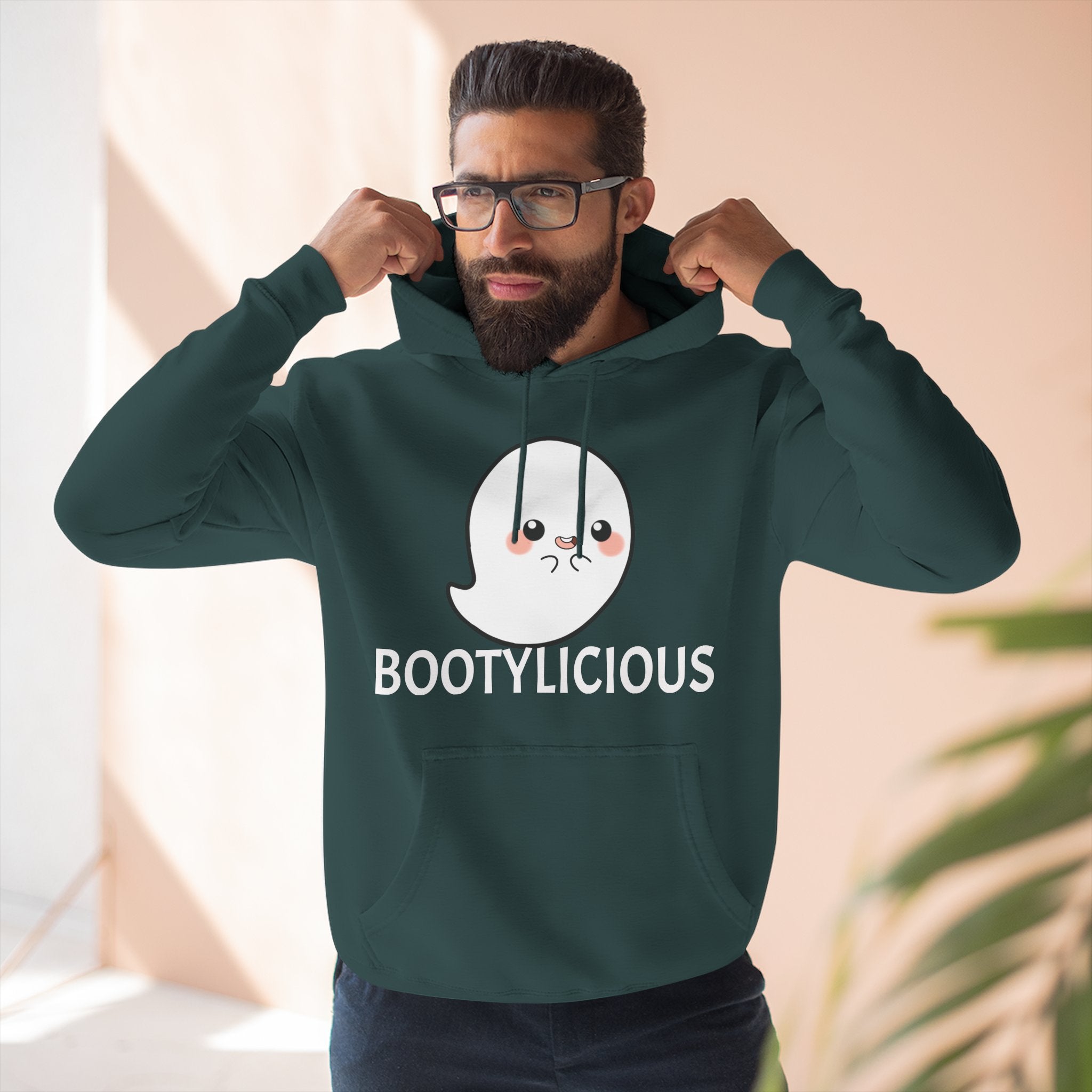 Playful Ghost Fleece Hoodie, Cute Hoodie, Halloween Sweatshirt, Funny Ghost Apparel, Cozy Loungewear, Unique Gift Idea