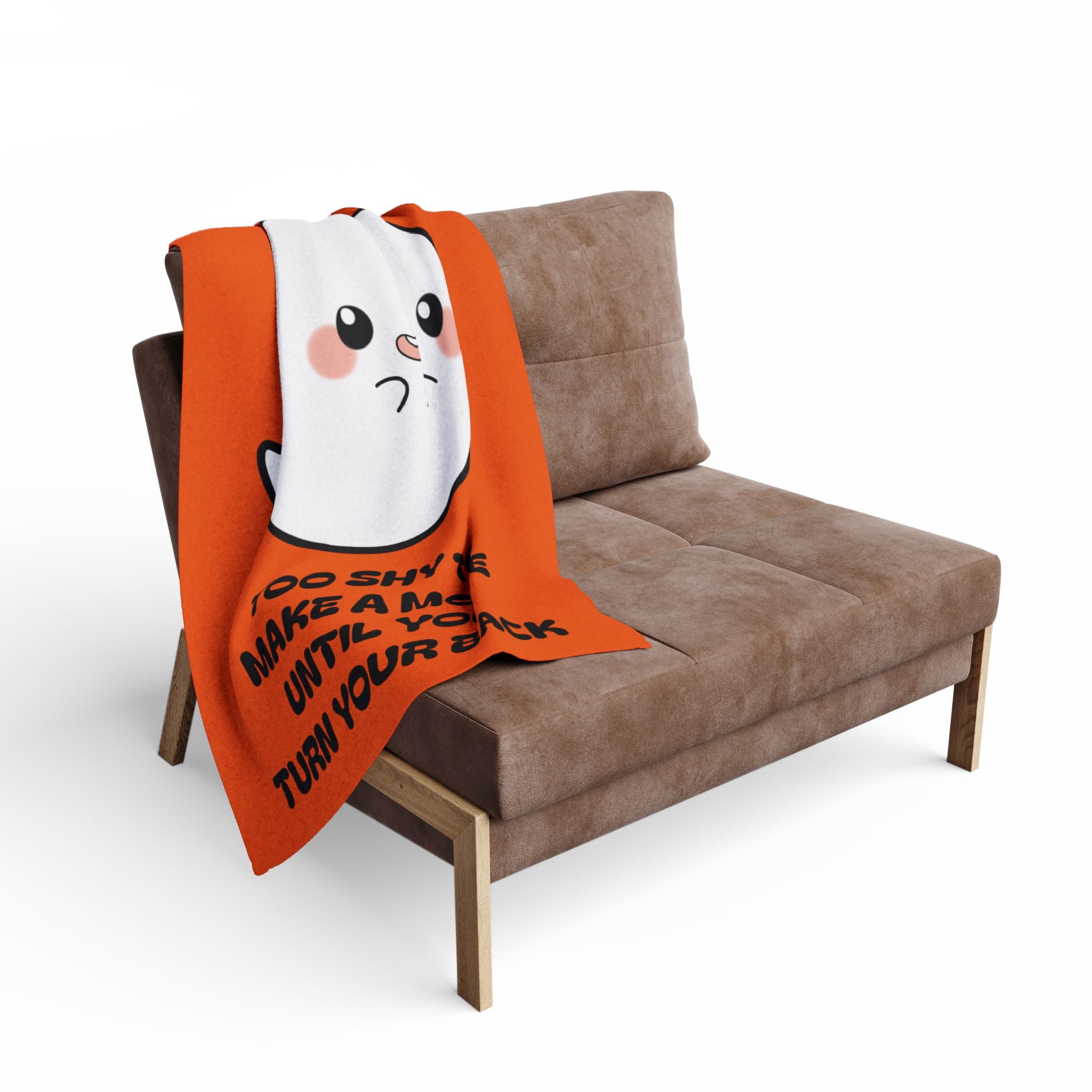Cute Ghost Fleece Blanket - Cozy Throw for Pumpkin Lovers, Halloween Decor, Ghostly Gifts, Warm Blanket for Kids & Adults, Chill Nights
