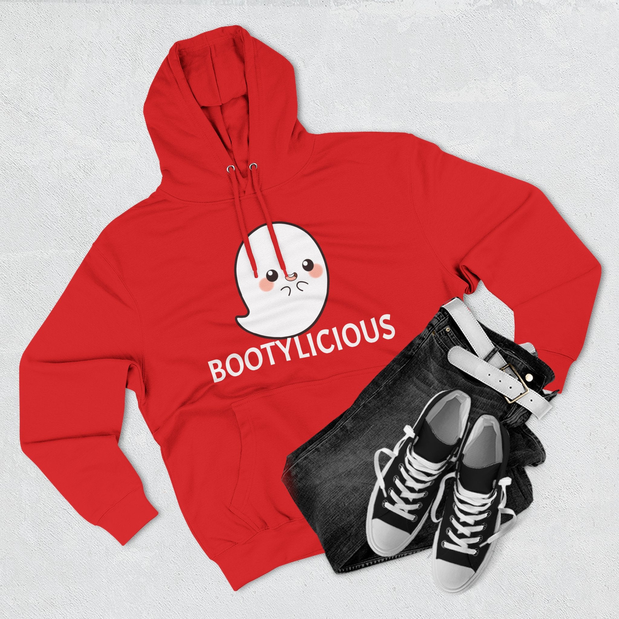 Playful Ghost Fleece Hoodie, Cute Hoodie, Halloween Sweatshirt, Funny Ghost Apparel, Cozy Loungewear, Unique Gift Idea