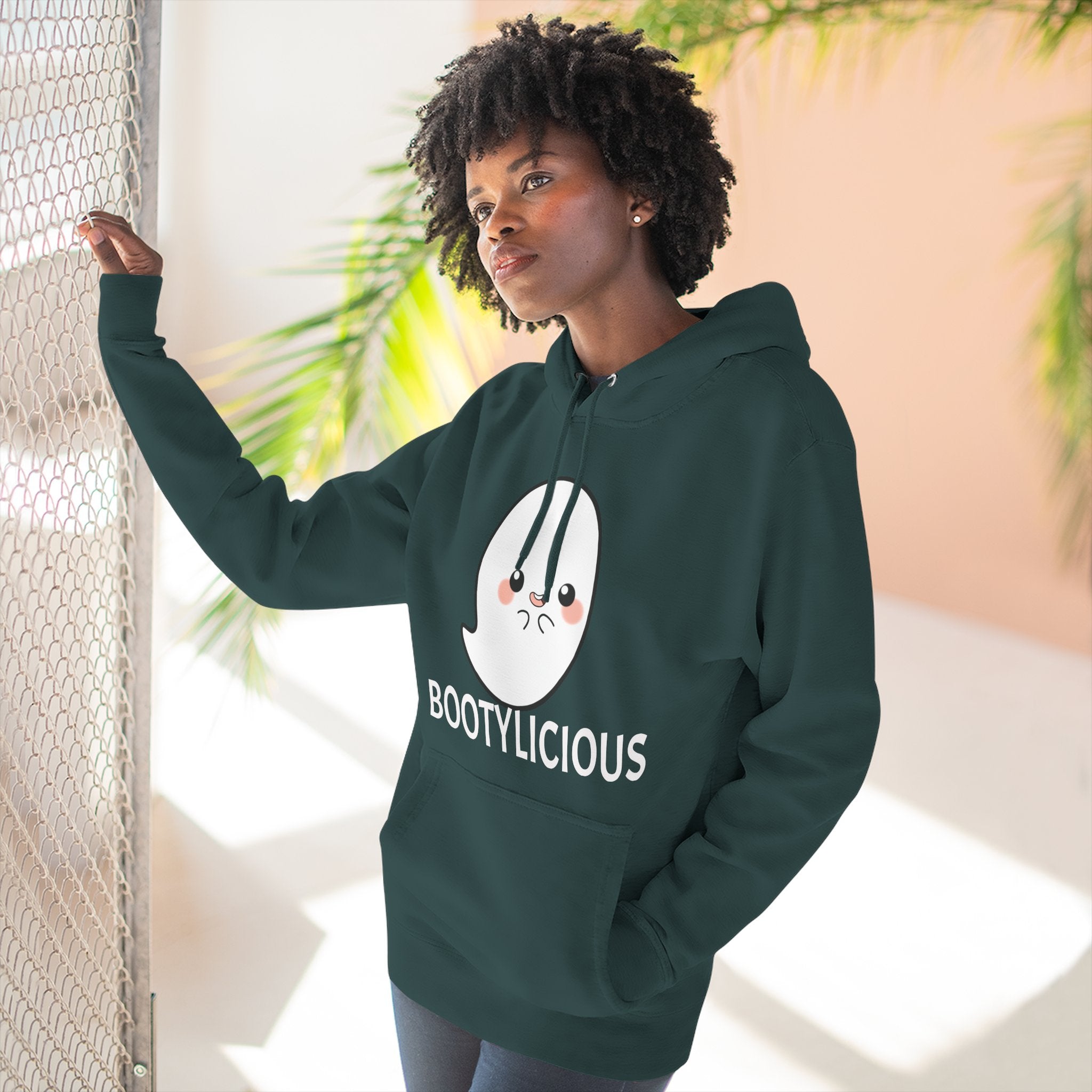 Playful Ghost Fleece Hoodie, Cute Hoodie, Halloween Sweatshirt, Funny Ghost Apparel, Cozy Loungewear, Unique Gift Idea