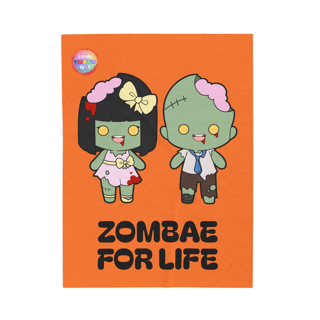 Zombie-Themed Velveteen Plush Blanket for Cozy Nights, Halloween Decor, Gift for Couples, Home Soft Furnishings, Cute & Fun Blanket