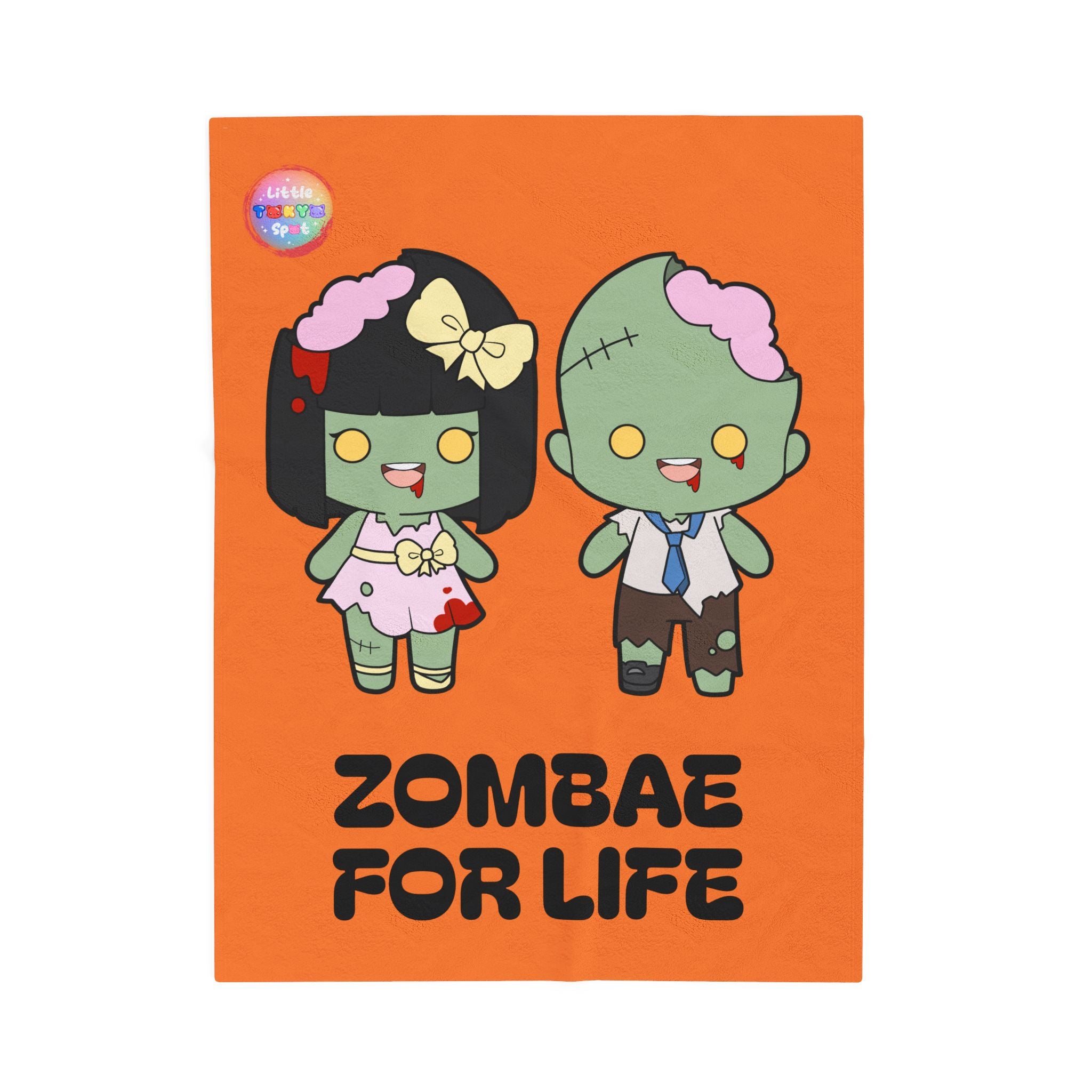 Zombie-Themed Velveteen Plush Blanket for Cozy Nights, Halloween Decor, Gift for Couples, Home Soft Furnishings, Cute & Fun Blanket