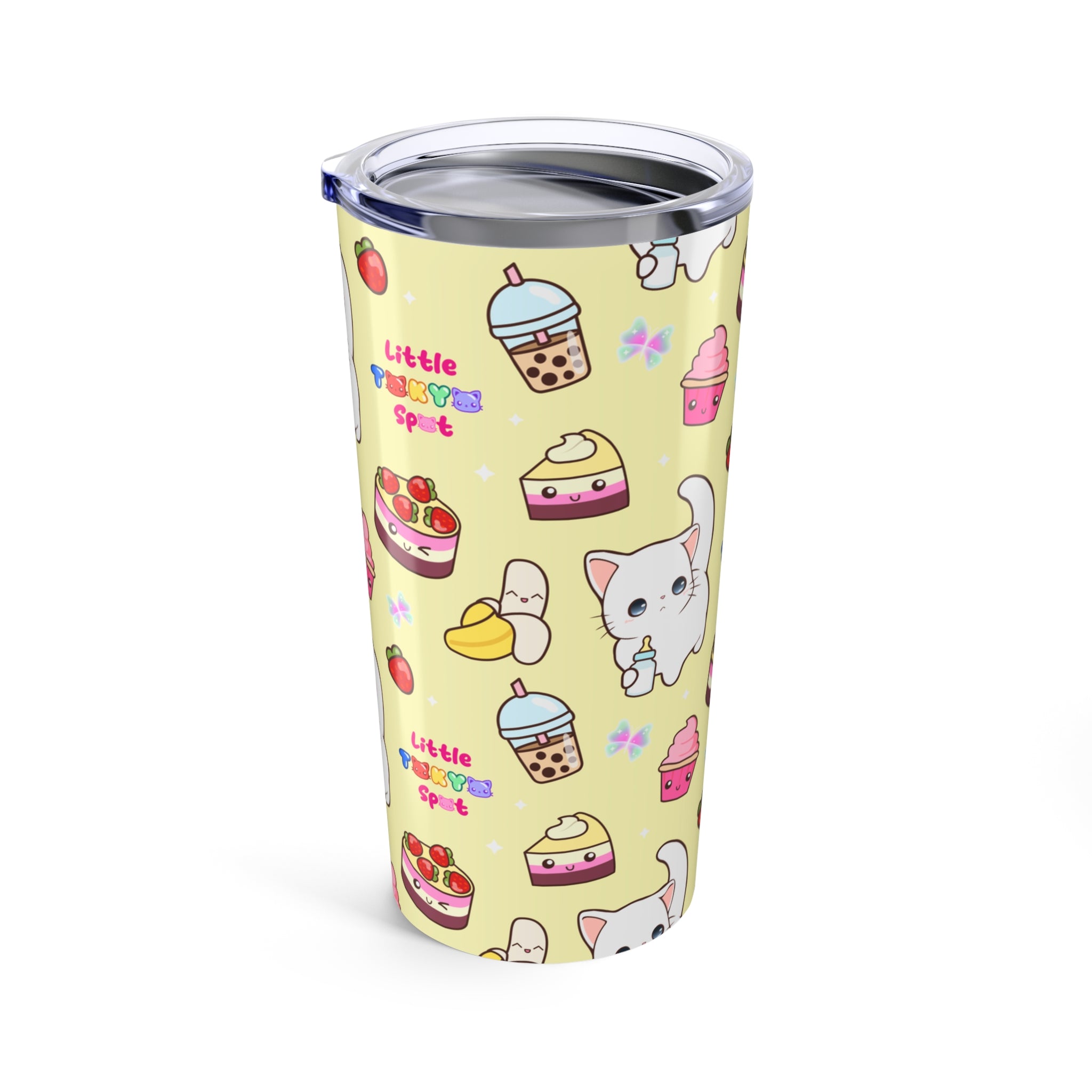 Cute Cat Dessert Tumbler | Funny Travel Mug, Gift for Cat Lovers, Cute Kitchen Decor, Birthday Gift, Coffee Cup