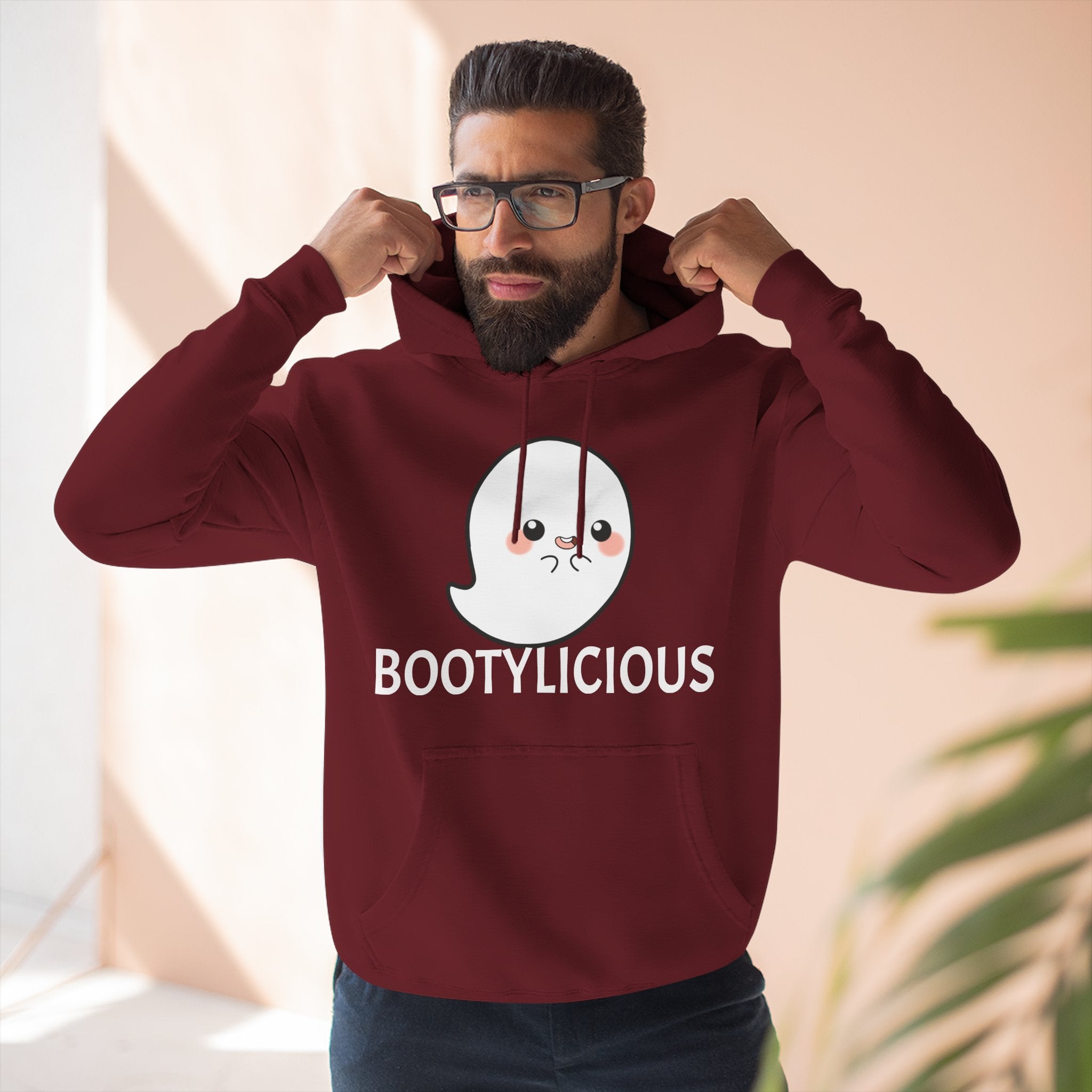 Playful Ghost Fleece Hoodie, Cute Hoodie, Halloween Sweatshirt, Funny Ghost Apparel, Cozy Loungewear, Unique Gift Idea