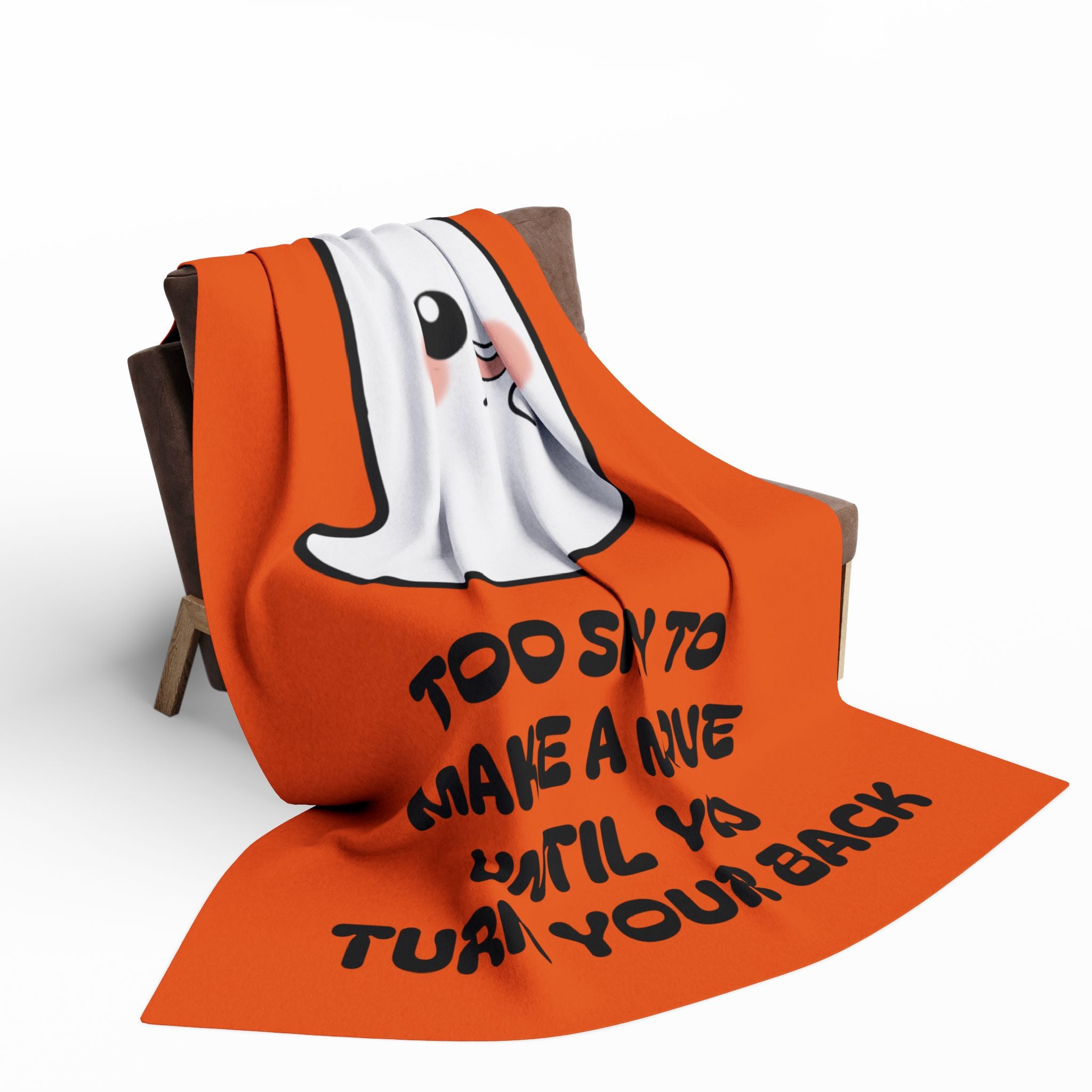 Cute Ghost Fleece Blanket - Cozy Throw for Pumpkin Lovers, Halloween Decor, Ghostly Gifts, Warm Blanket for Kids & Adults, Chill Nights