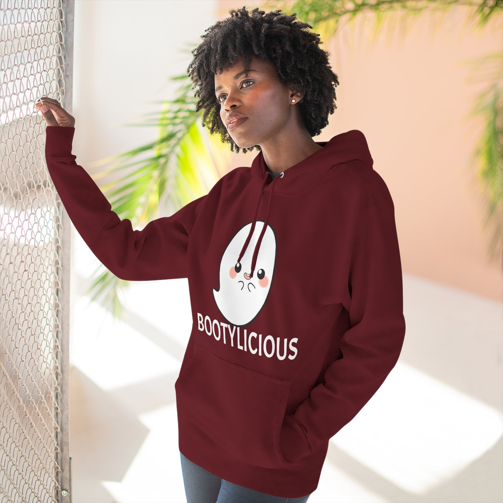 Playful Ghost Fleece Hoodie, Cute Hoodie, Halloween Sweatshirt, Funny Ghost Apparel, Cozy Loungewear, Unique Gift Idea