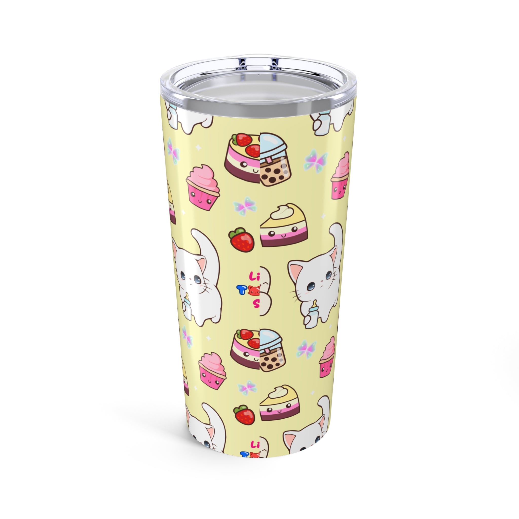 Cute Cat Dessert Tumbler | Funny Travel Mug, Gift for Cat Lovers, Cute Kitchen Decor, Birthday Gift, Coffee Cup