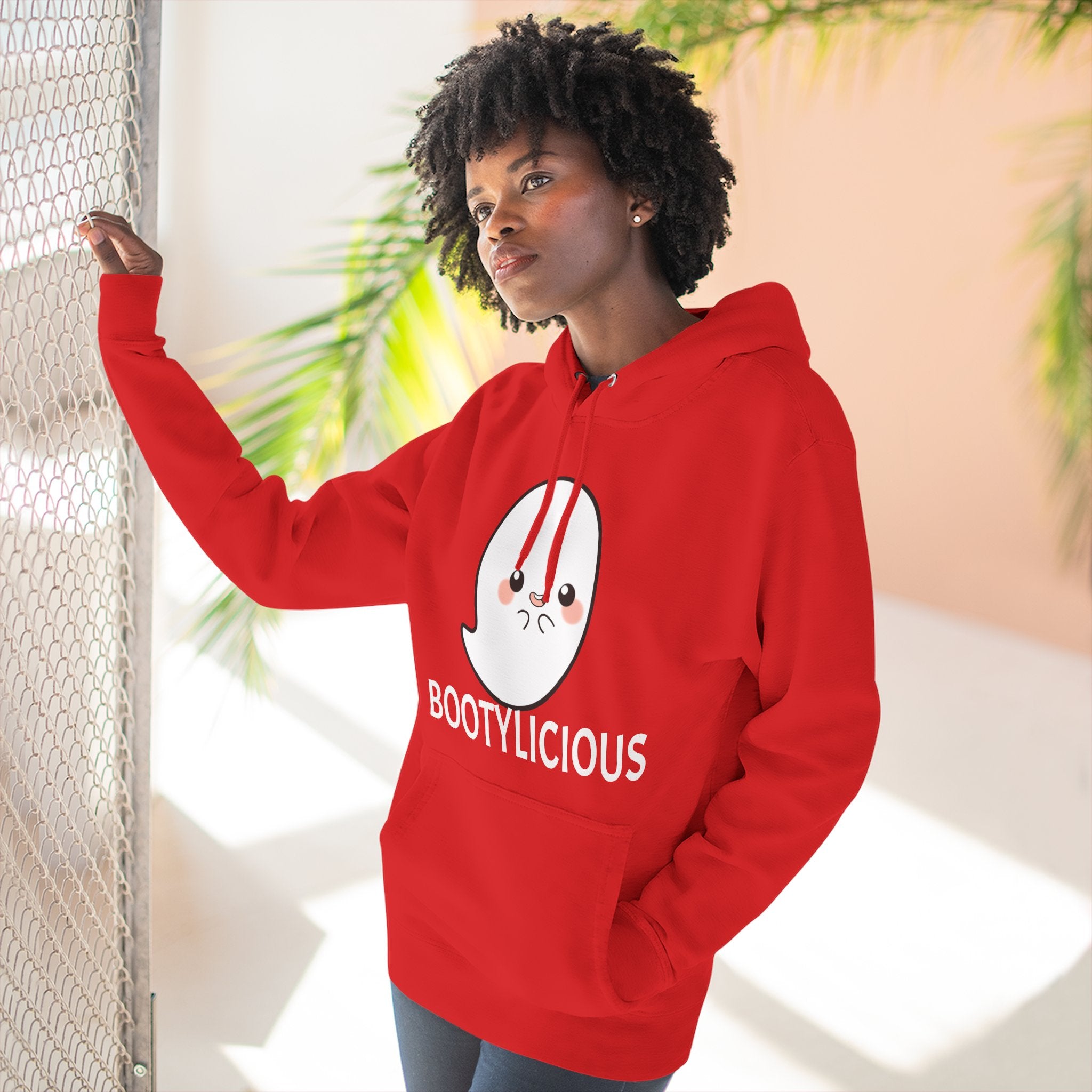 Playful Ghost Fleece Hoodie, Cute Hoodie, Halloween Sweatshirt, Funny Ghost Apparel, Cozy Loungewear, Unique Gift Idea