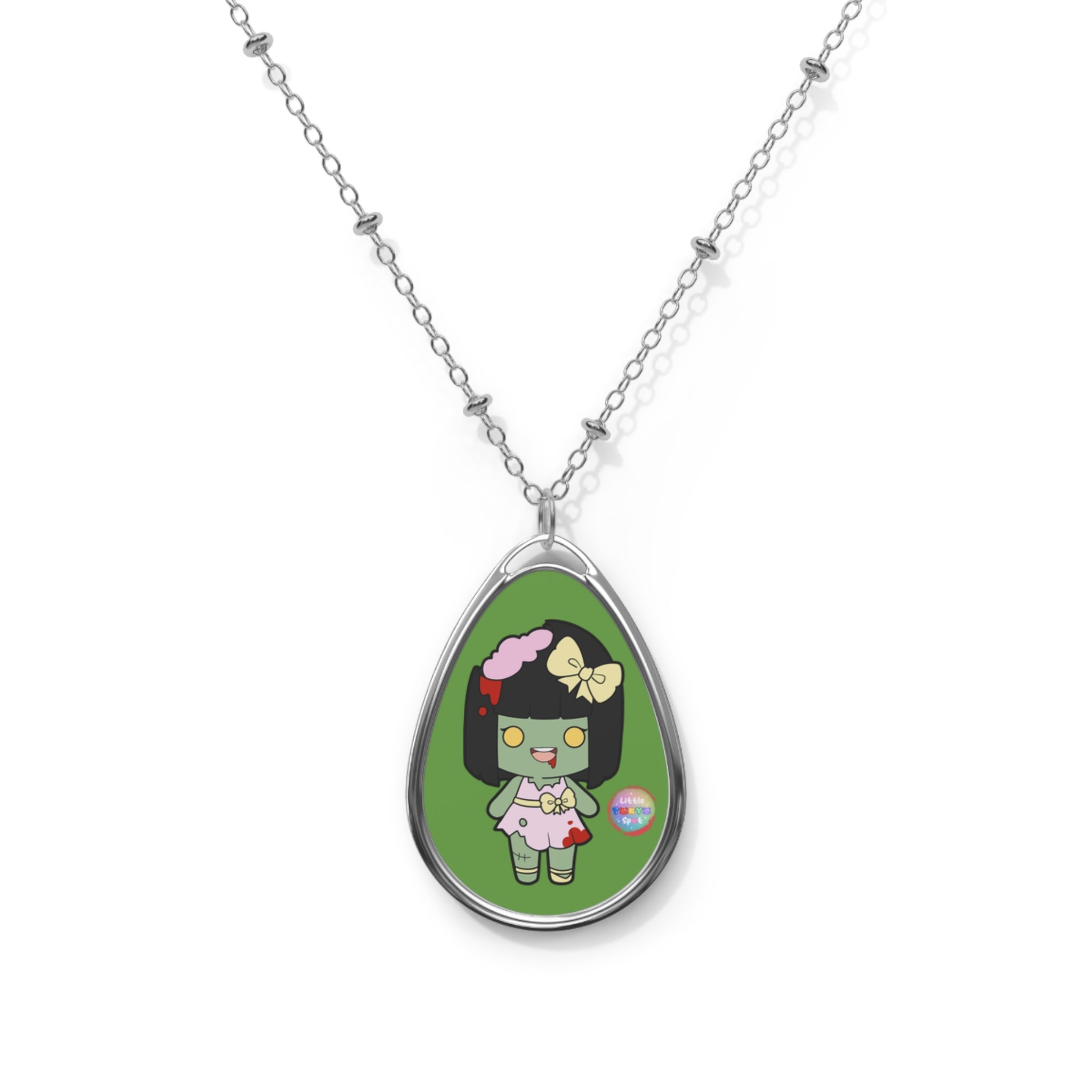 Cute Character Oval Necklace, Kawaii Jewelry, Gift for Her, Anime Accessories, Personalized Necklaces, Everyday Wear, Unique Gift