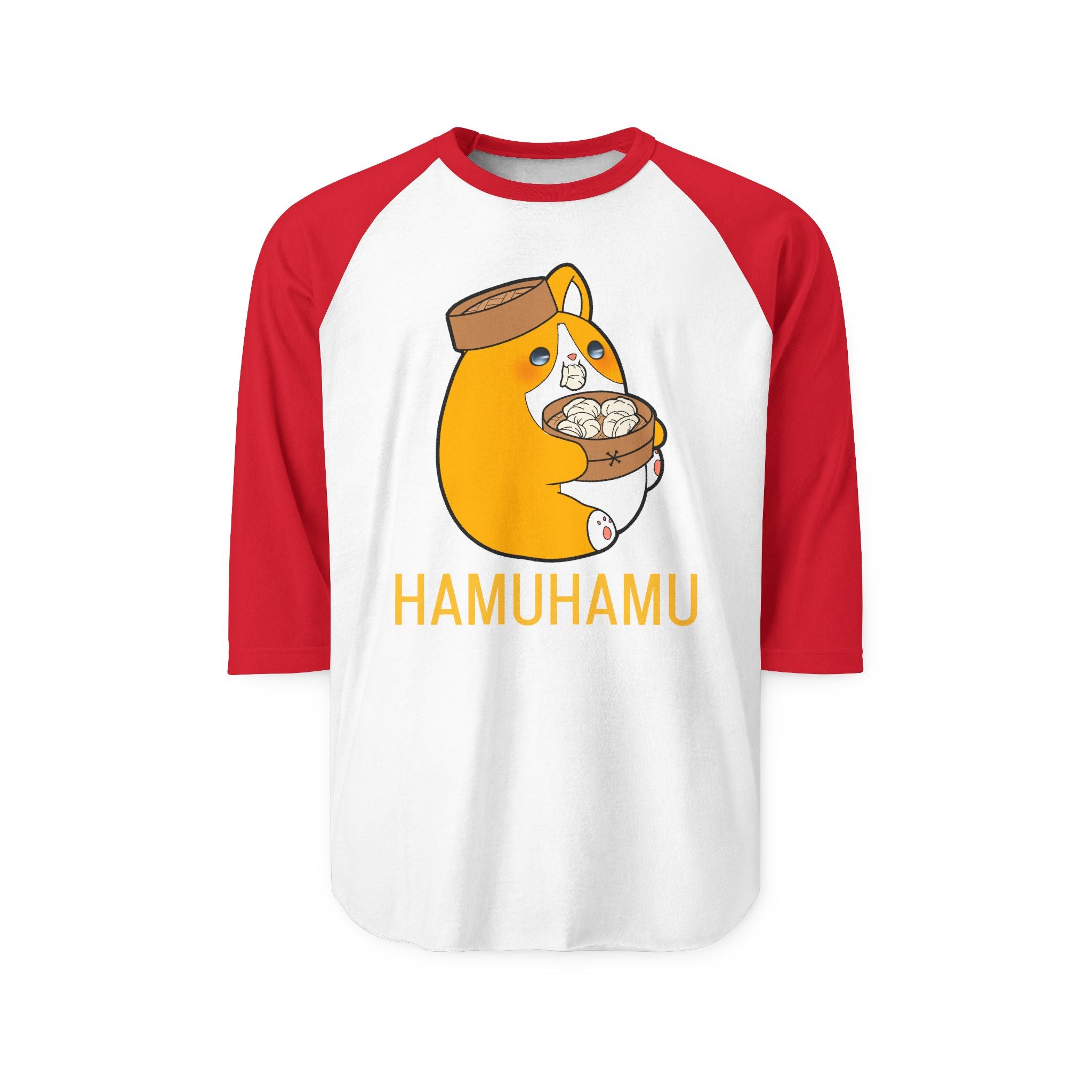 BOBA DUMPLING DOG | Cute Animal Graphic Raglan Shirt, Fun Unisex Tee for Pet Lovers, Casual Outfit, Gift for Birthdays, Holidays, or Just Because
