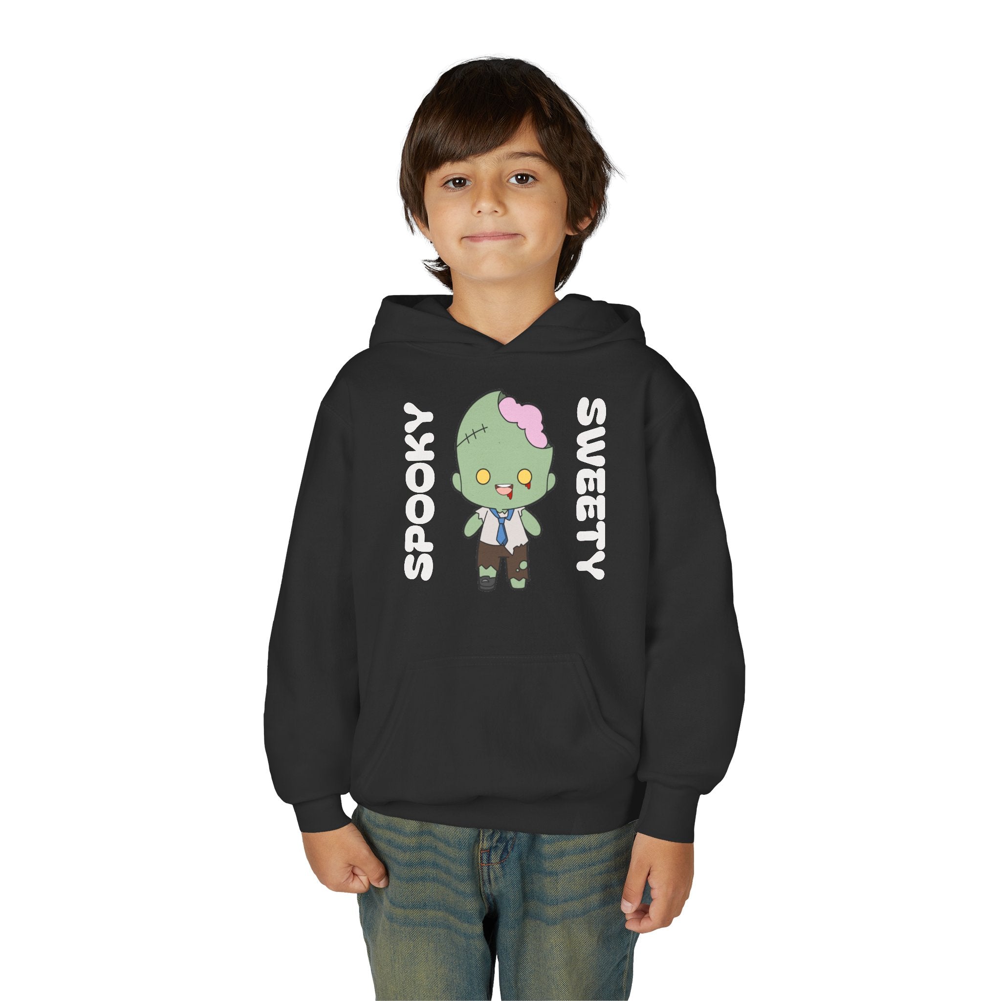 Cute Zombie Hoodie for Kids, Fun Sweatshirt, Halloween Costume, Cozy Kids Clothing, Kawaii Style, Rainbow Love