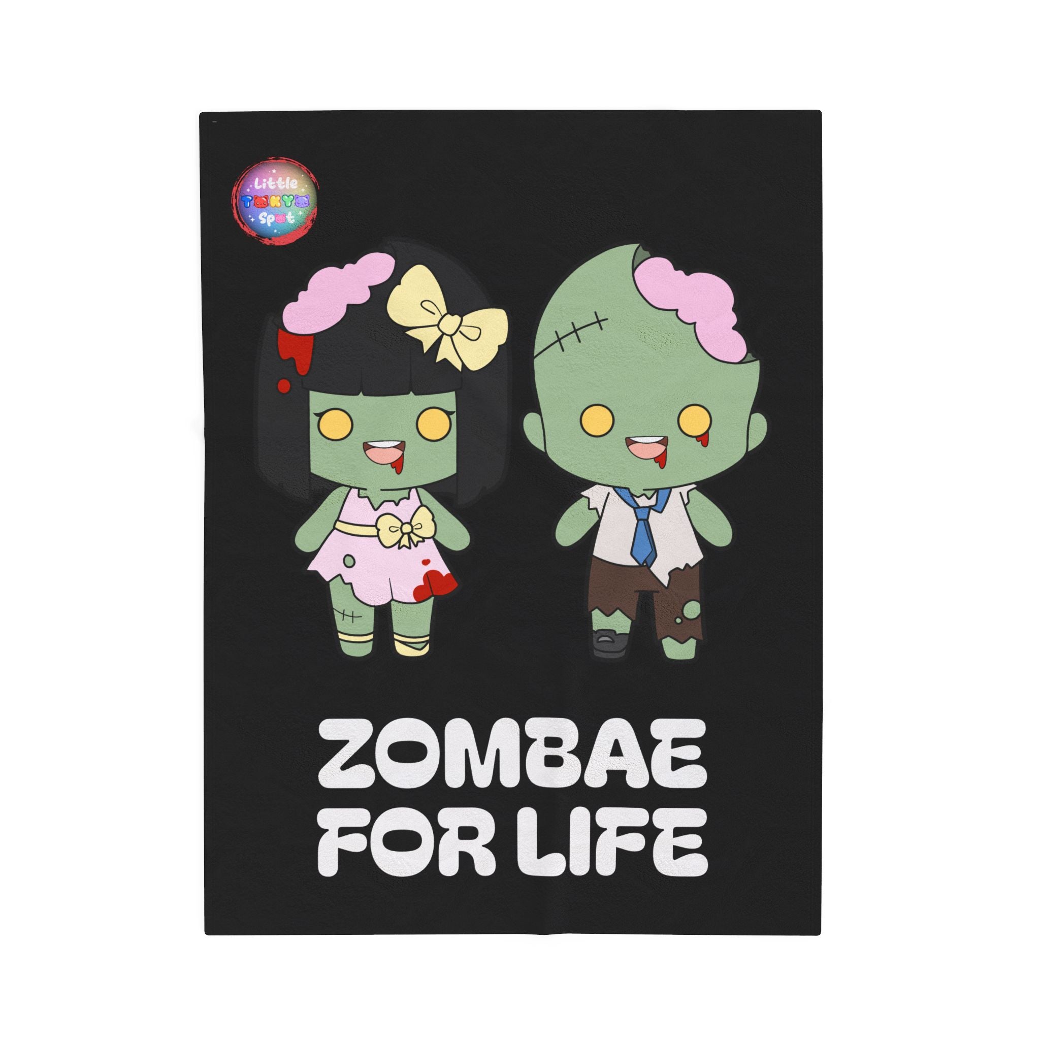 BLACK Zombie-Themed Velveteen Plush Blanket for Cozy Nights, Halloween Decor, Gift for Couples, Home Soft Furnishings, Cute & Fun Blanket