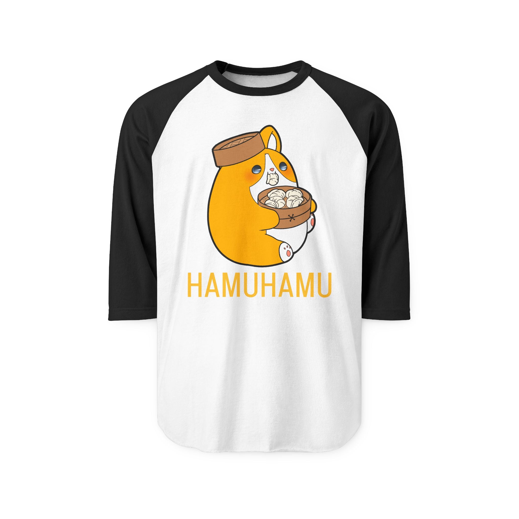 BOBA DUMPLING DOG | Cute Animal Graphic Raglan Shirt, Fun Unisex Tee for Pet Lovers, Casual Outfit, Gift for Birthdays, Holidays, or Just Because