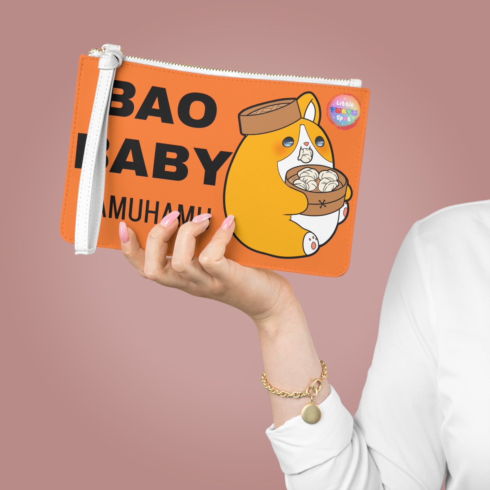 Cute Dog Foodie Clutch Bag, Bao Baby Bag, Boba Baby Pouch, Kawaii Accessory,  Purse, Pencil Case, Fun Gifts for Food Lovers