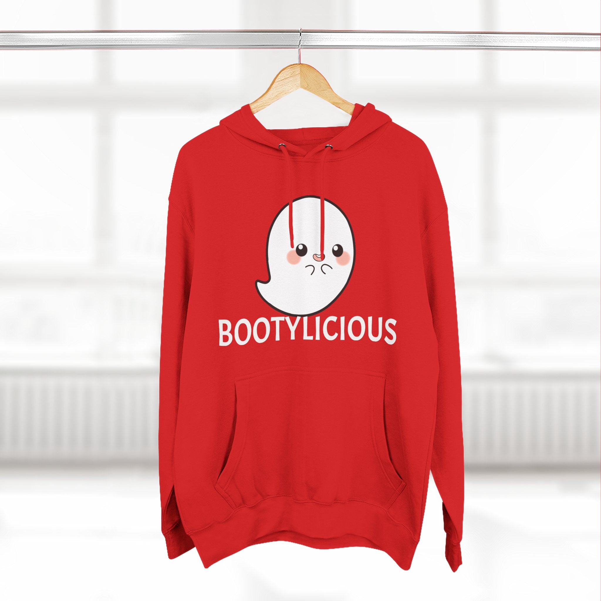 Playful Ghost Fleece Hoodie, Cute Hoodie, Halloween Sweatshirt, Funny Ghost Apparel, Cozy Loungewear, Unique Gift Idea