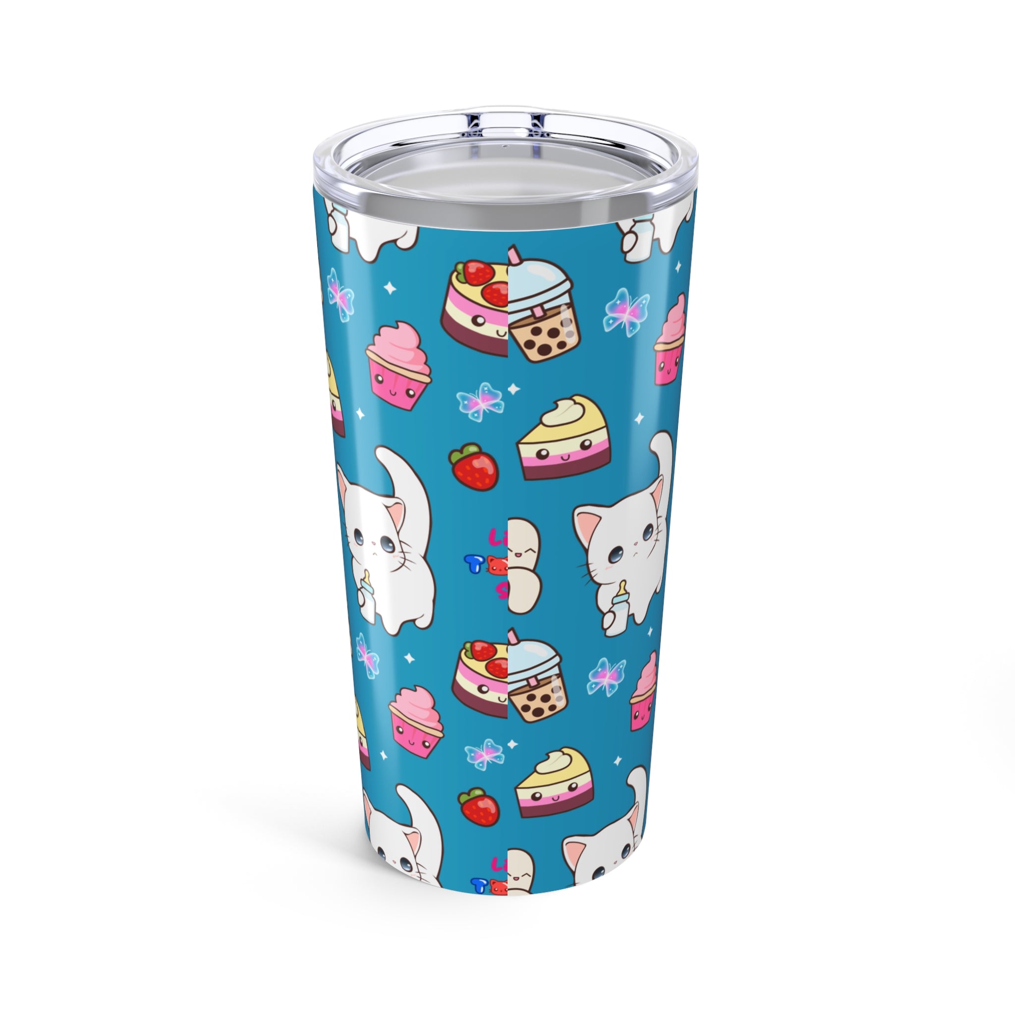 Copy of Cute Cat & Dessert Tumbler, 20oz Travel Mug, Adorable Pet Lover Gift, Kids Birthday Party Cup, Cheerful Drinkware