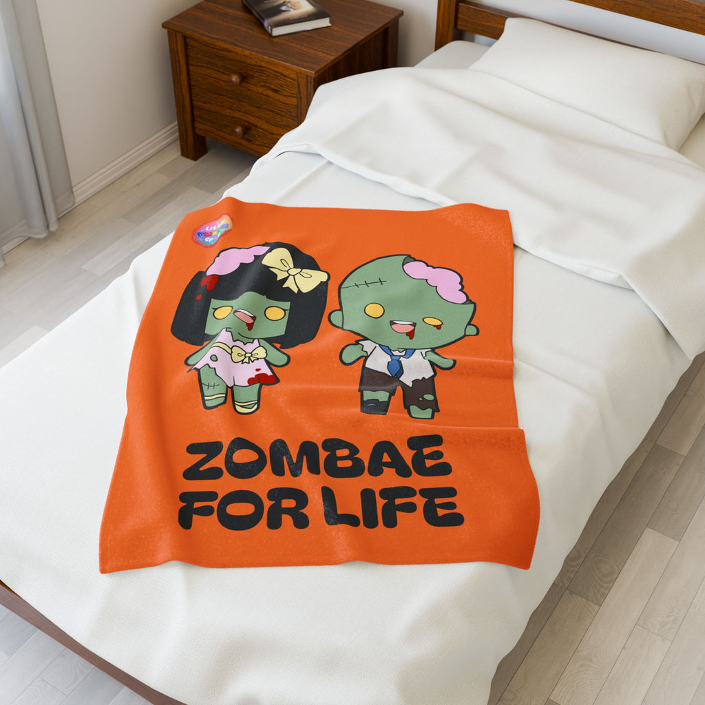 Zombie-Themed Velveteen Plush Blanket for Cozy Nights, Halloween Decor, Gift for Couples, Home Soft Furnishings, Cute & Fun Blanket