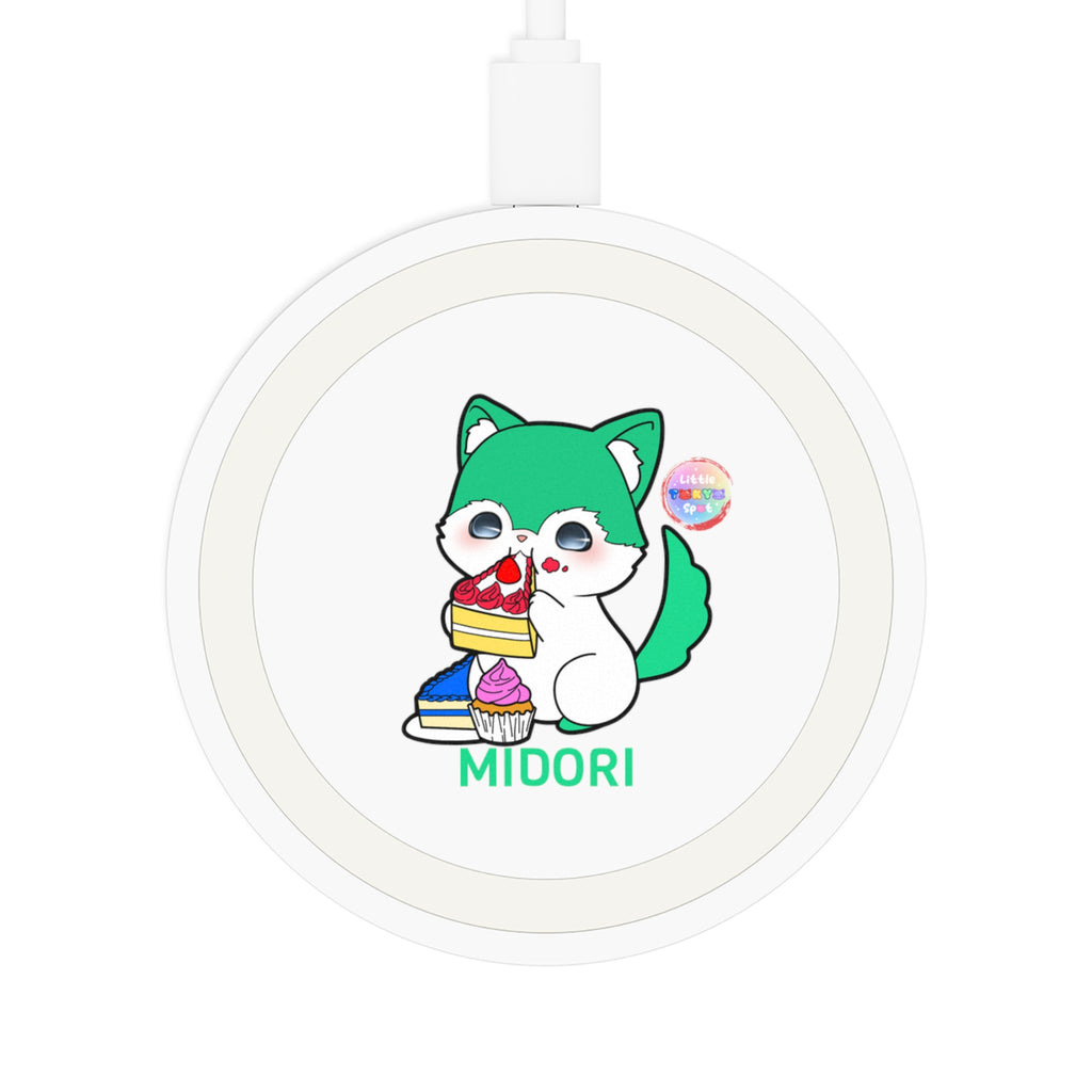 Cute Cartoon Pet Wireless Charging Pad - Fun Gaming Gift, Tech Accessory, Quake Style, Midori Design, Home Office Decor