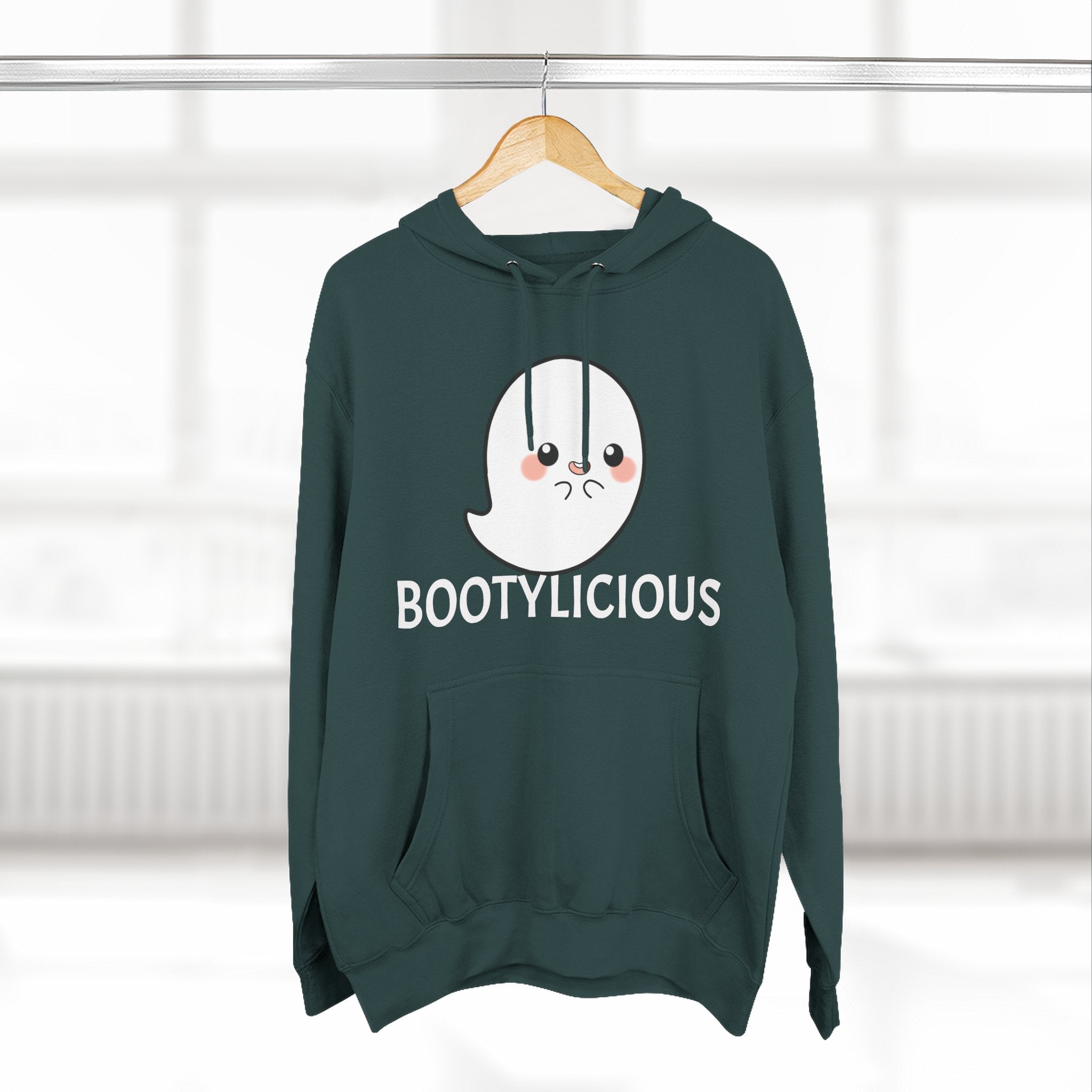 Playful Ghost Fleece Hoodie, Cute Hoodie, Halloween Sweatshirt, Funny Ghost Apparel, Cozy Loungewear, Unique Gift Idea