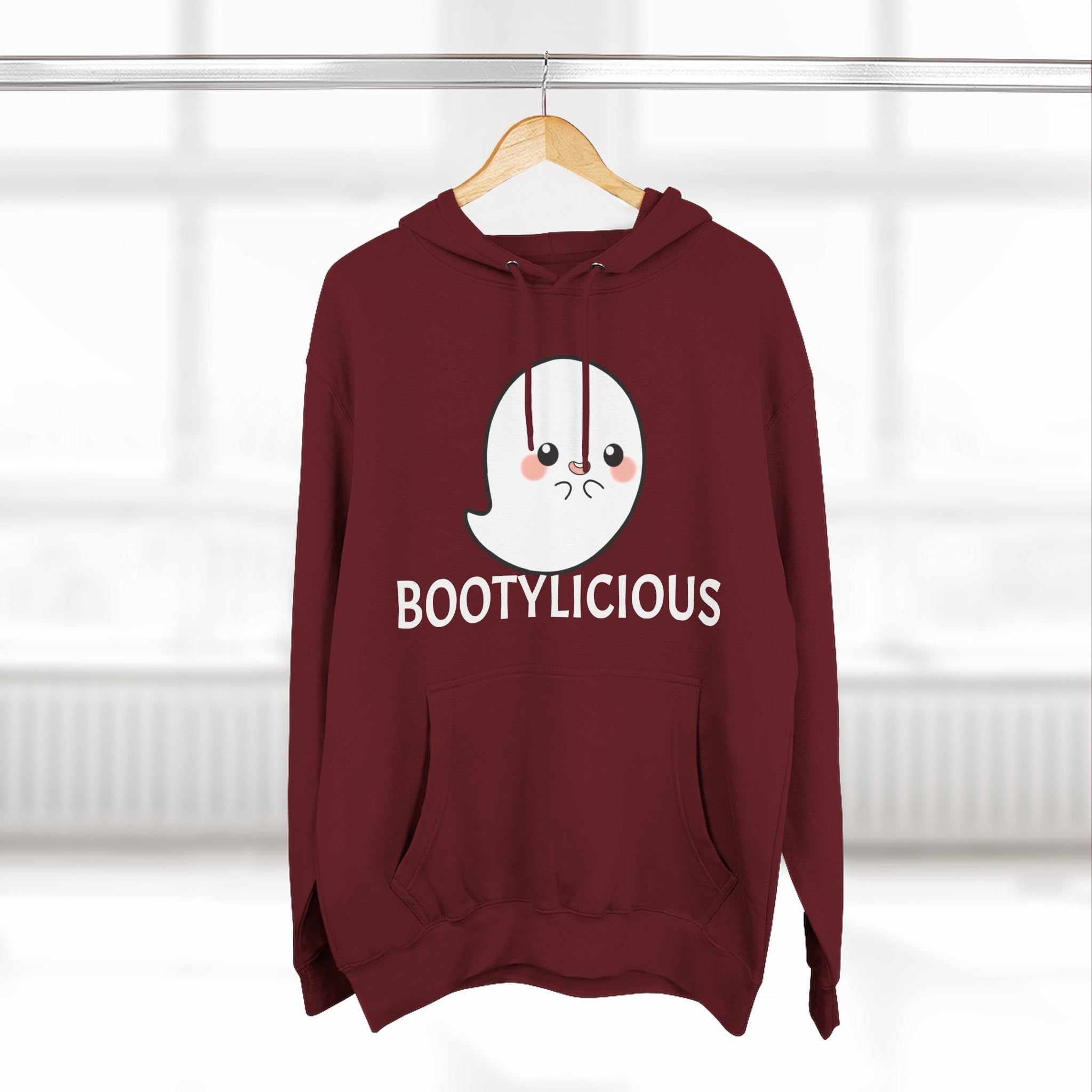 Playful Ghost Fleece Hoodie, Cute Hoodie, Halloween Sweatshirt, Funny Ghost Apparel, Cozy Loungewear, Unique Gift Idea