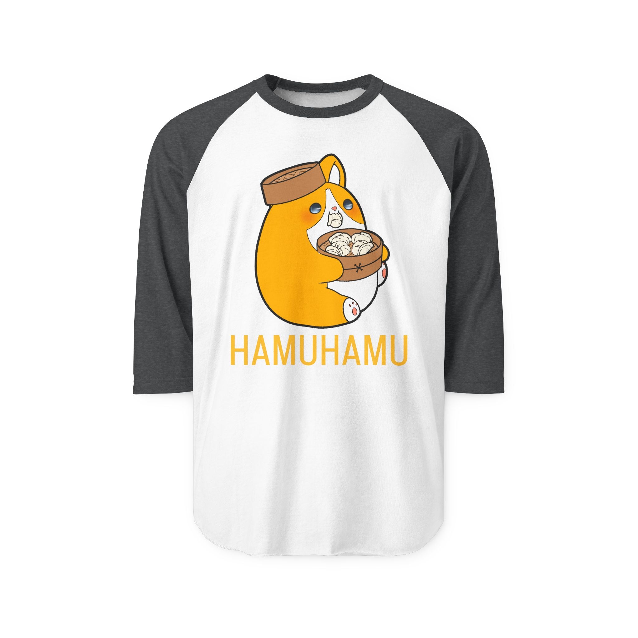 BOBA DUMPLING DOG | Cute Animal Graphic Raglan Shirt, Fun Unisex Tee for Pet Lovers, Casual Outfit, Gift for Birthdays, Holidays, or Just Because