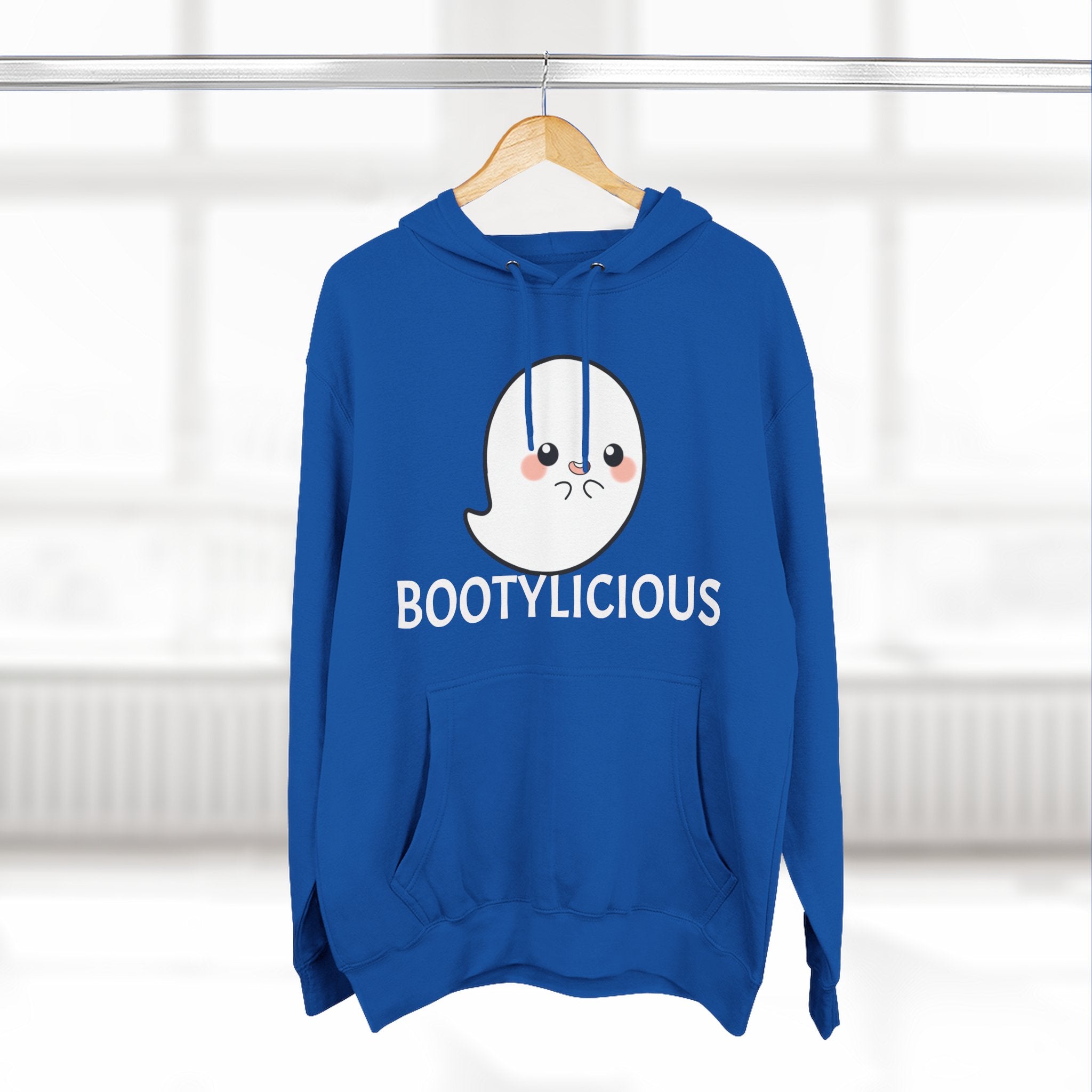 Playful Ghost Fleece Hoodie, Cute Hoodie, Halloween Sweatshirt, Funny Ghost Apparel, Cozy Loungewear, Unique Gift Idea