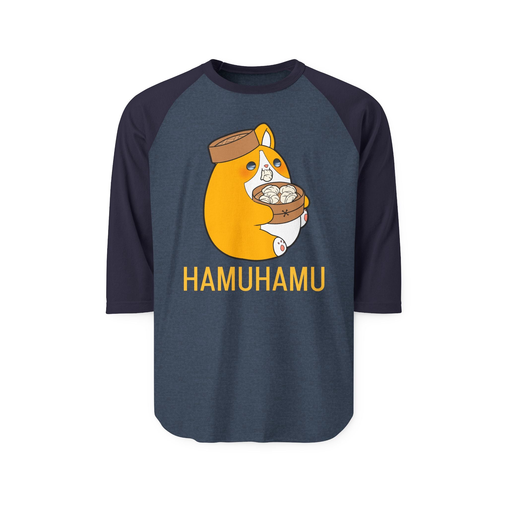 BOBA DUMPLING DOG | Cute Animal Graphic Raglan Shirt, Fun Unisex Tee for Pet Lovers, Casual Outfit, Gift for Birthdays, Holidays, or Just Because