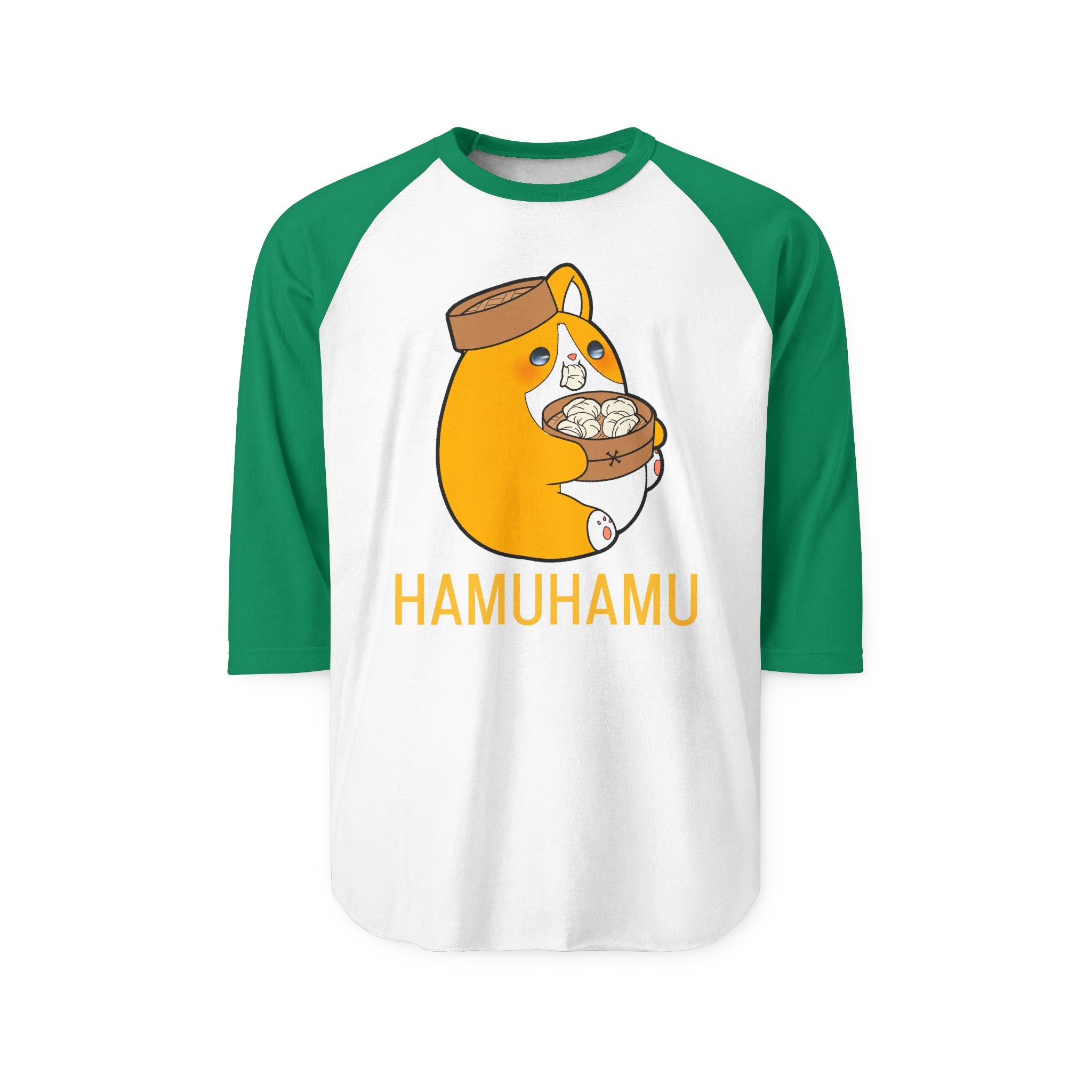 BOBA DUMPLING DOG | Cute Animal Graphic Raglan Shirt, Fun Unisex Tee for Pet Lovers, Casual Outfit, Gift for Birthdays, Holidays, or Just Because