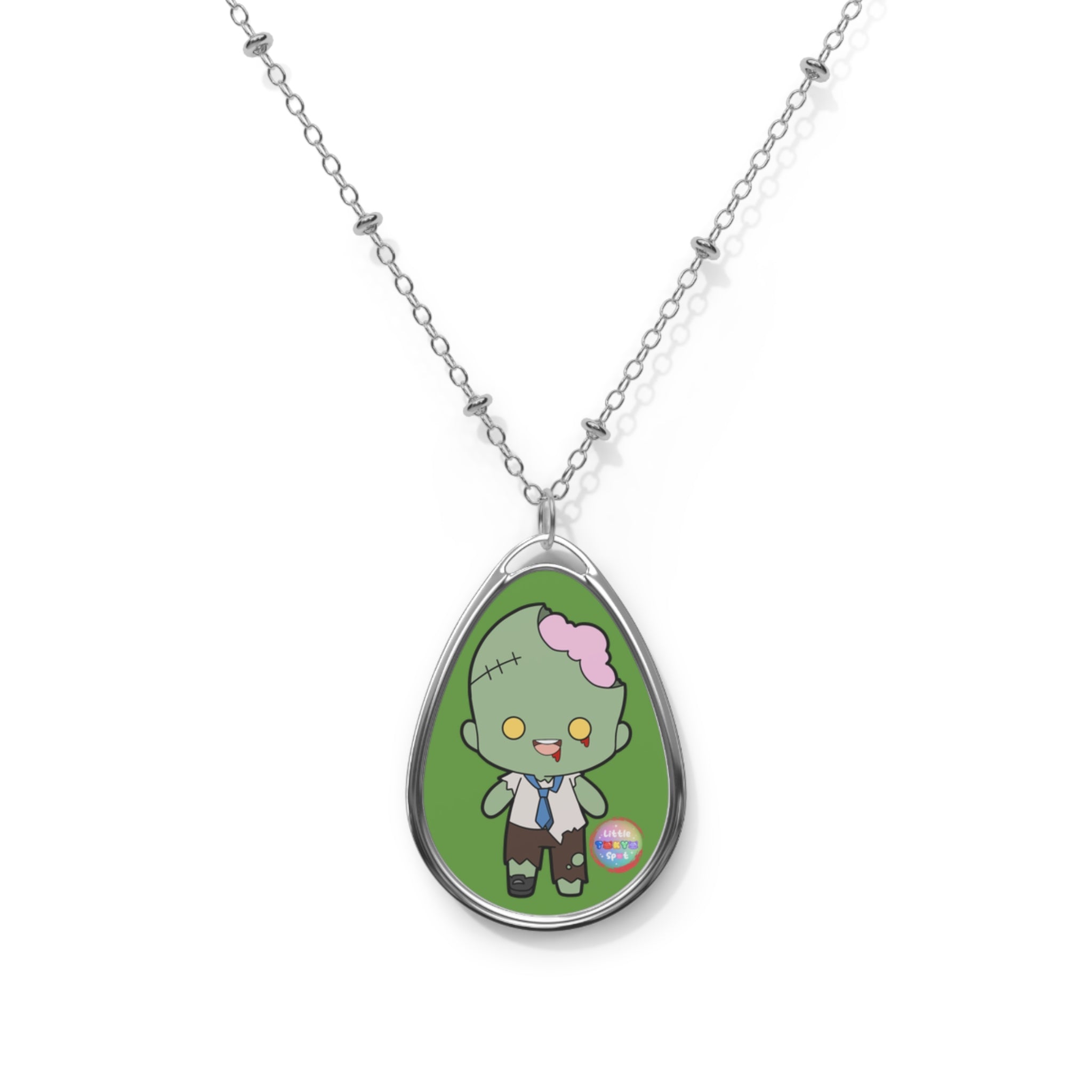 Cute Zombie Oval Pendant Necklace, Quirky Jewelry for Halloween, Gifts for Teens, Cute Accessories for Spooky Season, Playful Costume [...]