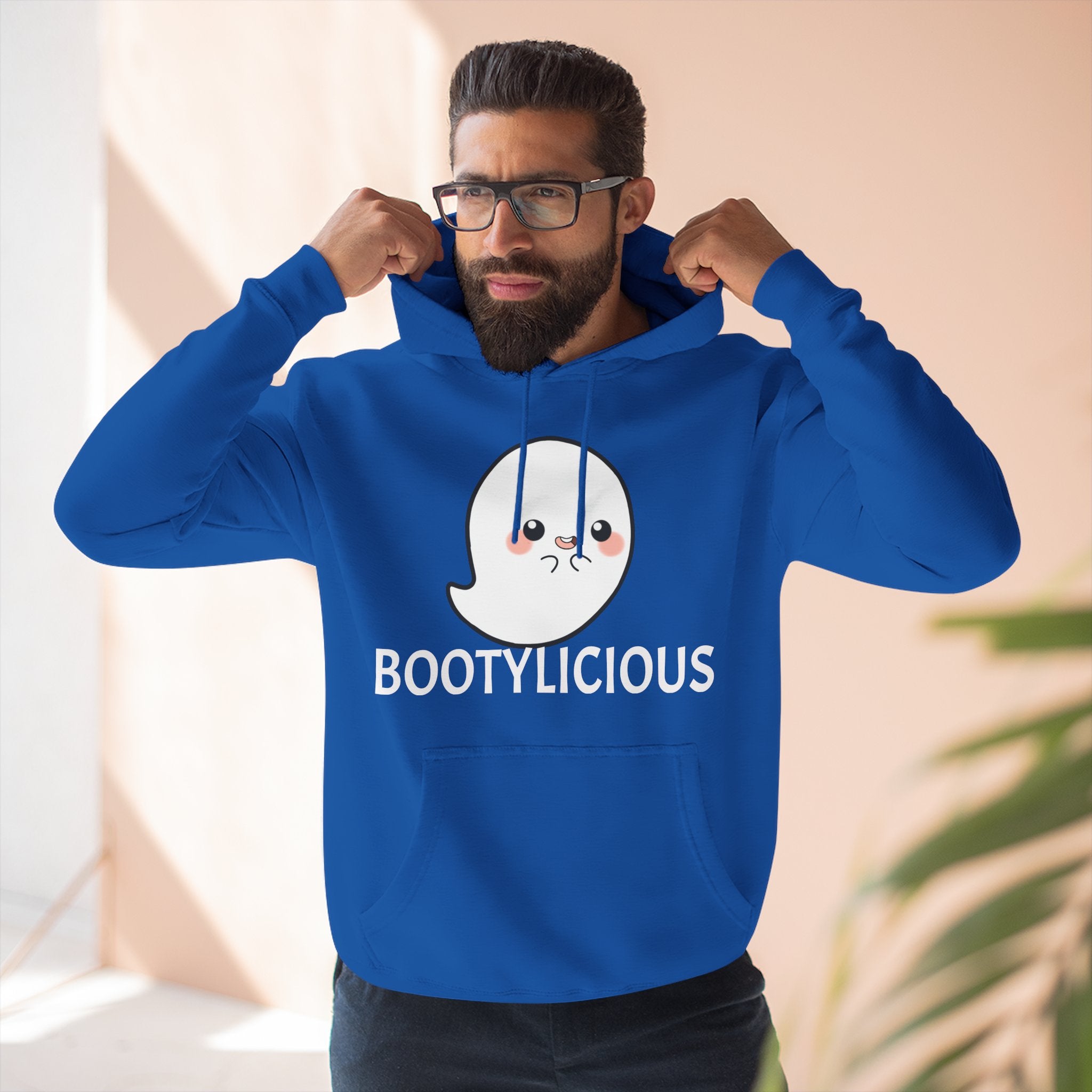 Playful Ghost Fleece Hoodie, Cute Hoodie, Halloween Sweatshirt, Funny Ghost Apparel, Cozy Loungewear, Unique Gift Idea