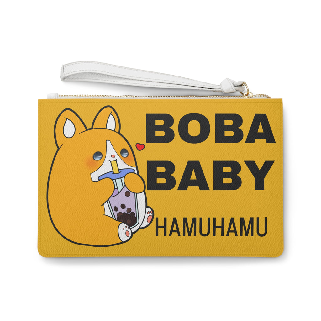 Cute Dog Foodie Yellow Clutch Bag, Bao Baby Bag, Boba Baby Pouch, Kawaii Accessory,  Purse, Pencil Case, Fun Gifts for Food Lovers