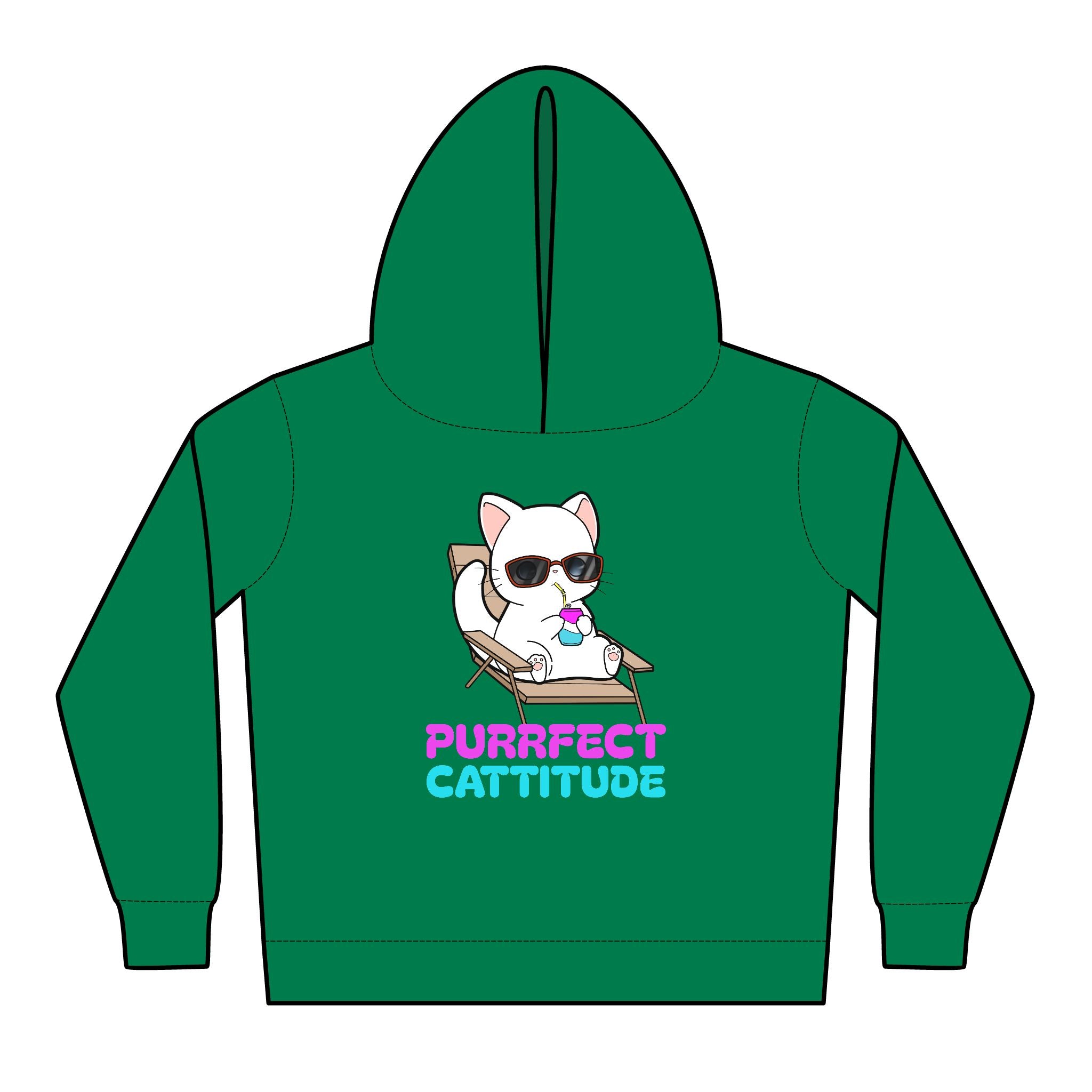 Colorful Toddler Hoodies, Purrfect Cattitude, Little Tokyo Spot, Cute Kids Pullover, Fun Party Outfits, Gift for Kids