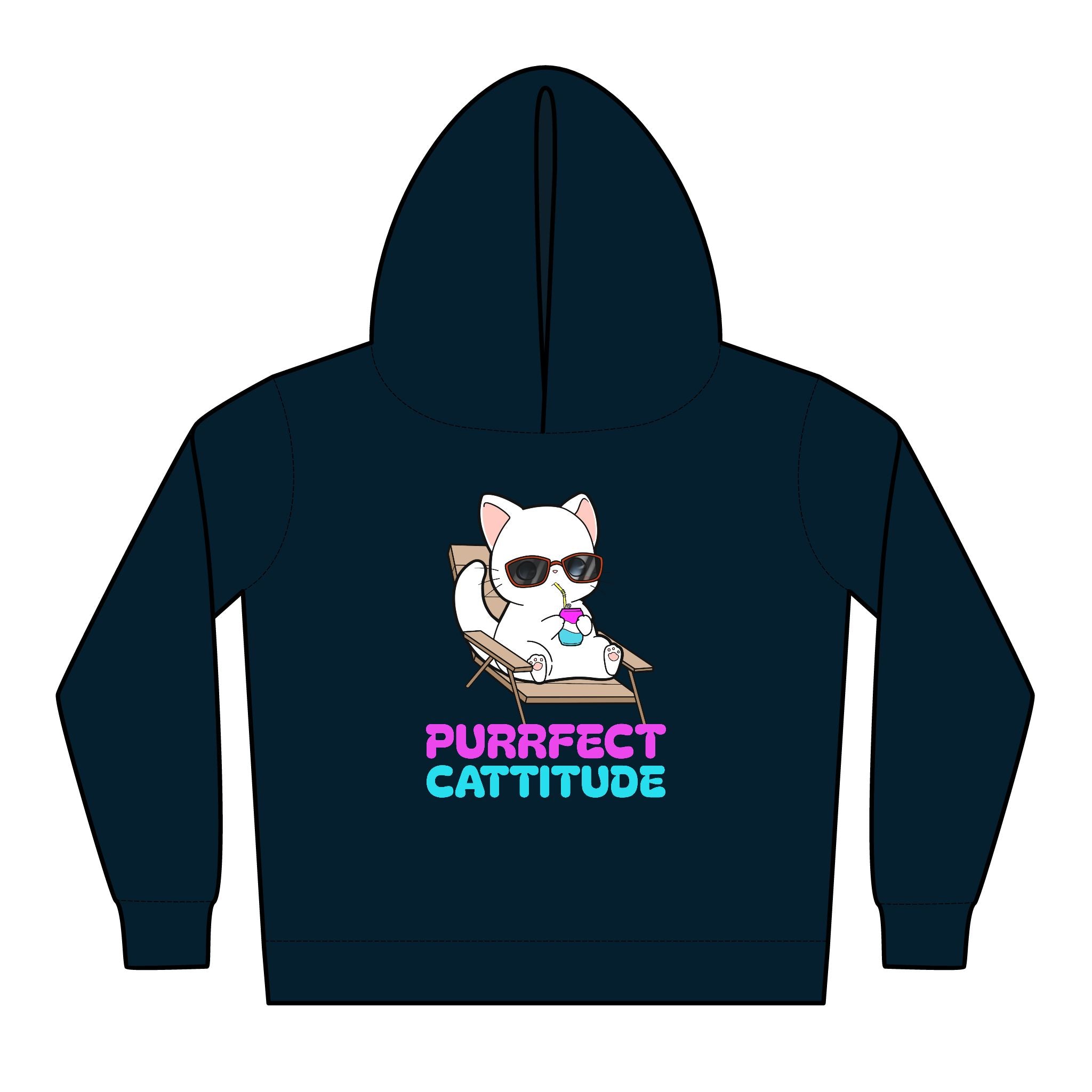 Colorful Toddler Hoodies, Purrfect Cattitude, Little Tokyo Spot, Cute Kids Pullover, Fun Party Outfits, Gift for Kids