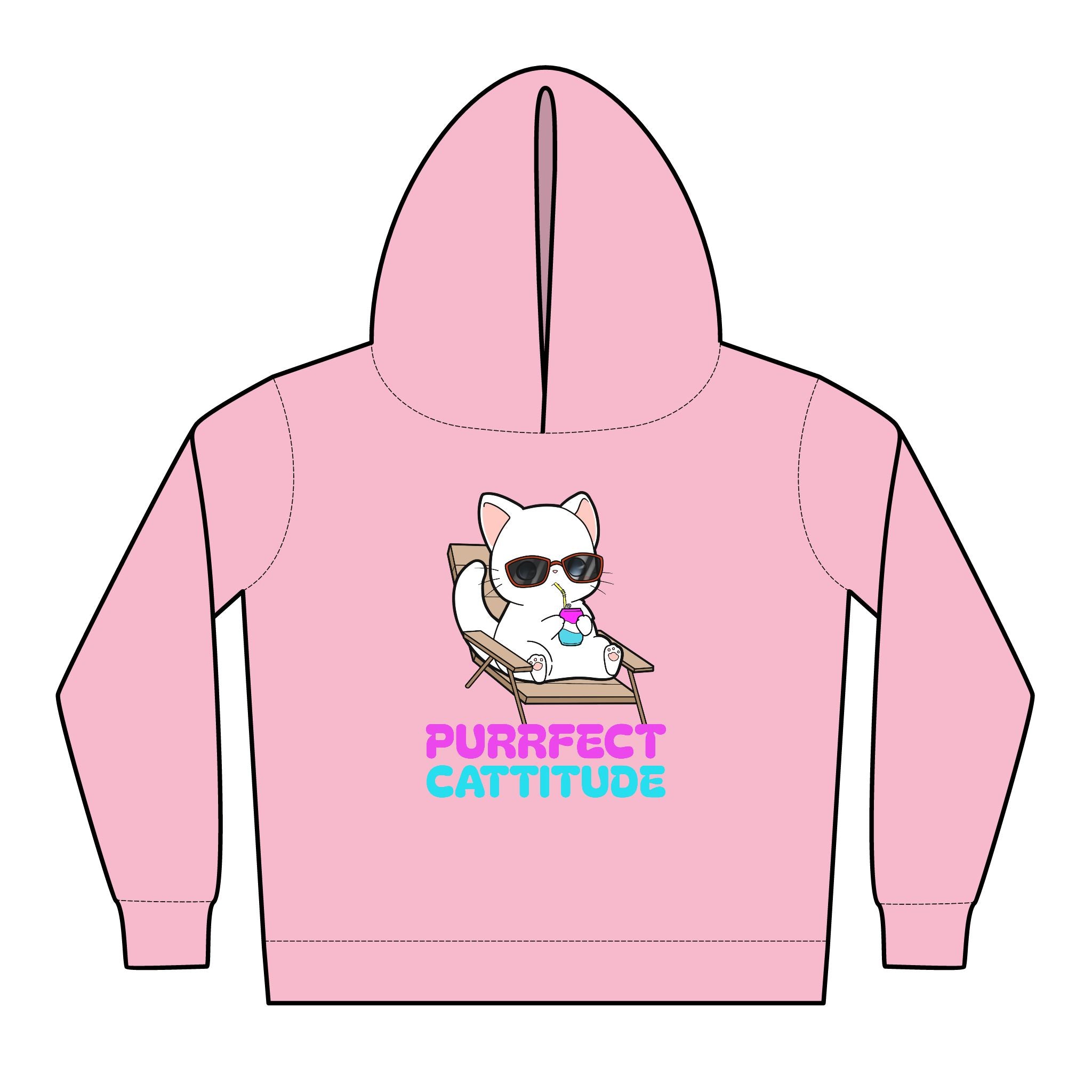 Colorful Toddler Hoodies, Purrfect Cattitude, Little Tokyo Spot, Cute Kids Pullover, Fun Party Outfits, Gift for Kids