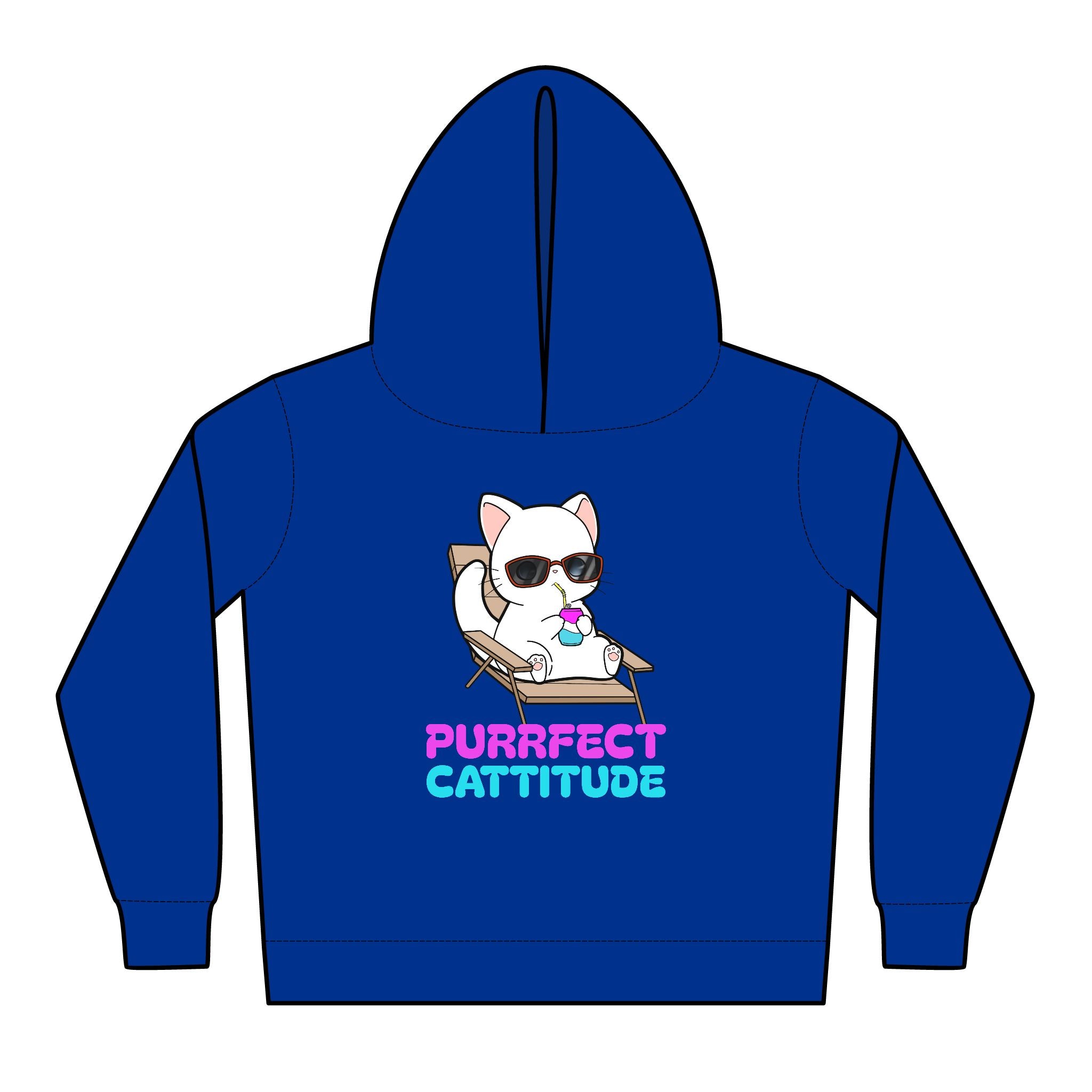 Colorful Toddler Hoodies, Purrfect Cattitude, Little Tokyo Spot, Cute Kids Pullover, Fun Party Outfits, Gift for Kids