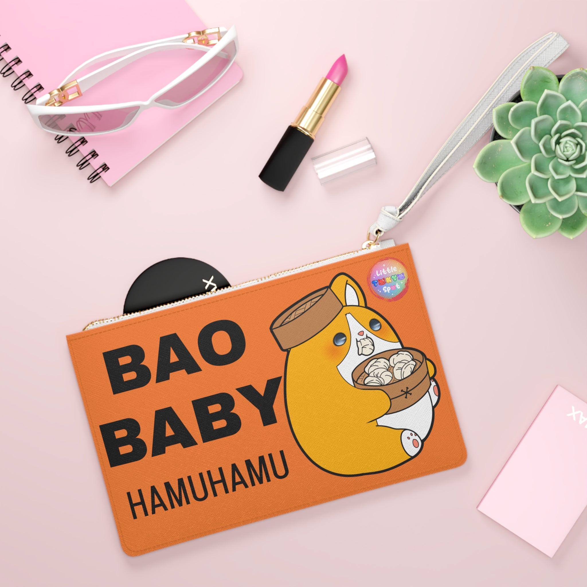 Cute Dog Foodie Clutch Bag, Bao Baby Bag, Boba Baby Pouch, Kawaii Accessory,  Purse, Pencil Case, Fun Gifts for Food Lovers
