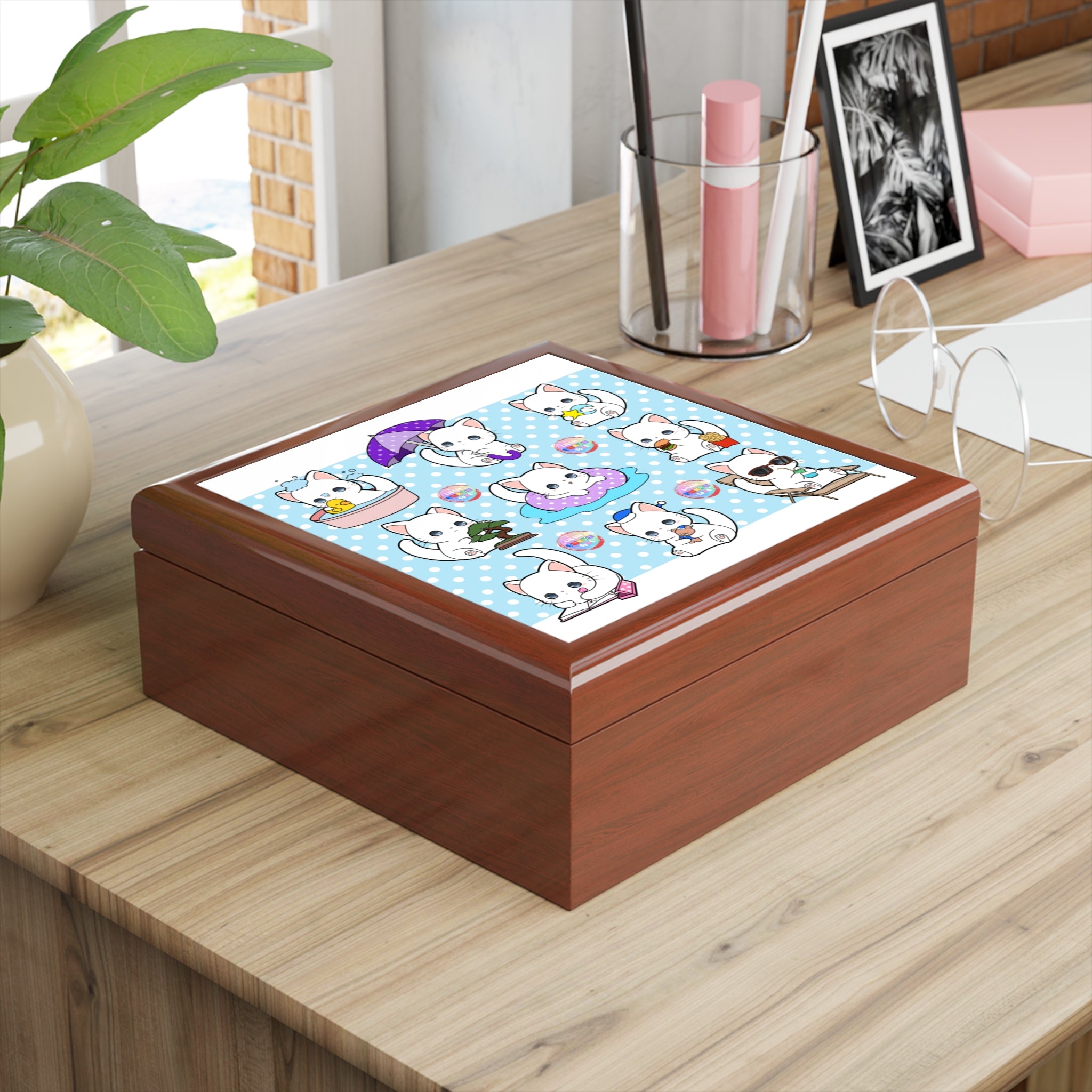 Cute Cat Character Jewelry Box with Playful Designs, Organizer, Gift for Cat Lovers, Birthday, Kids, Home Decor