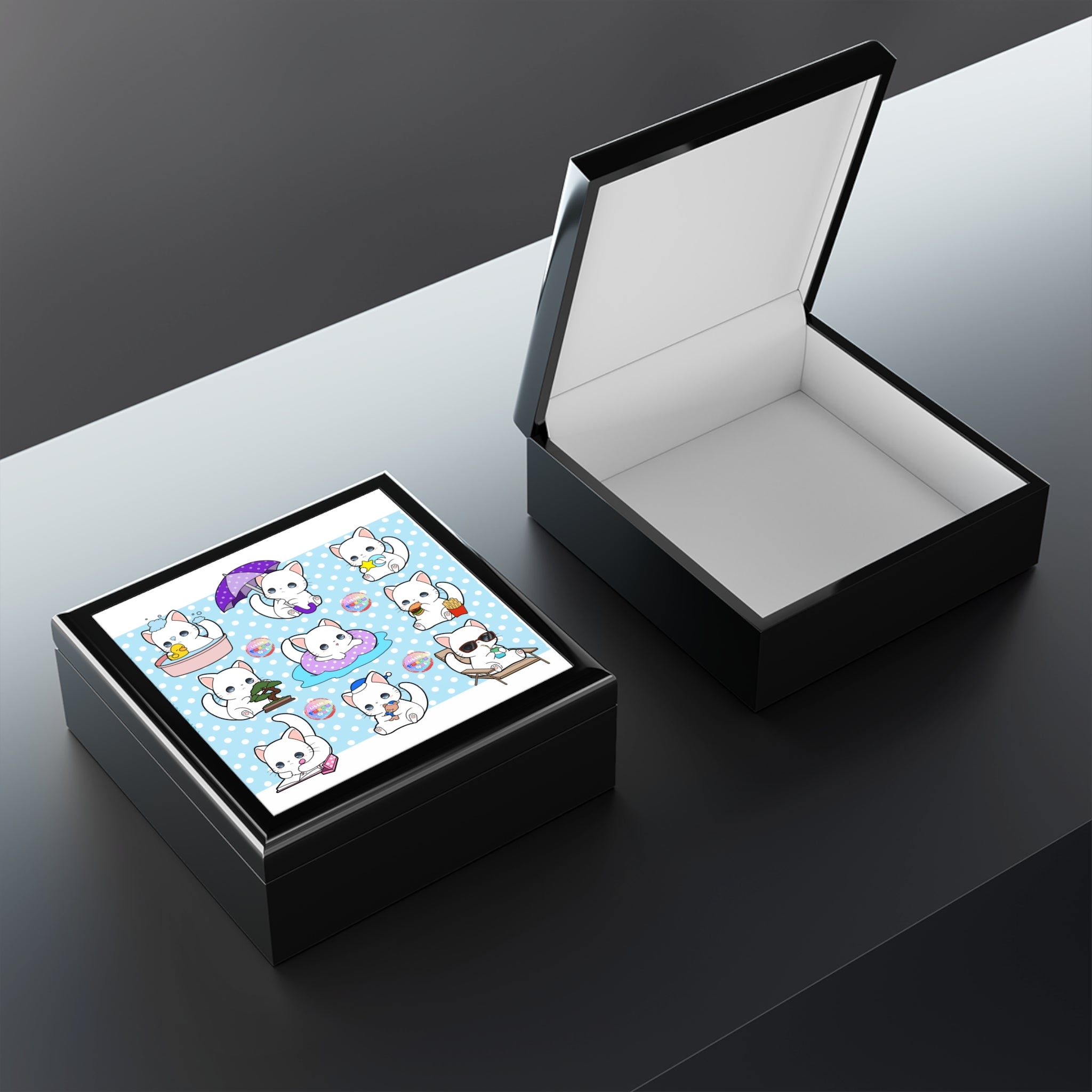 Cute Cat Character Jewelry Box with Playful Designs, Organizer, Gift for Cat Lovers, Birthday, Kids, Home Decor
