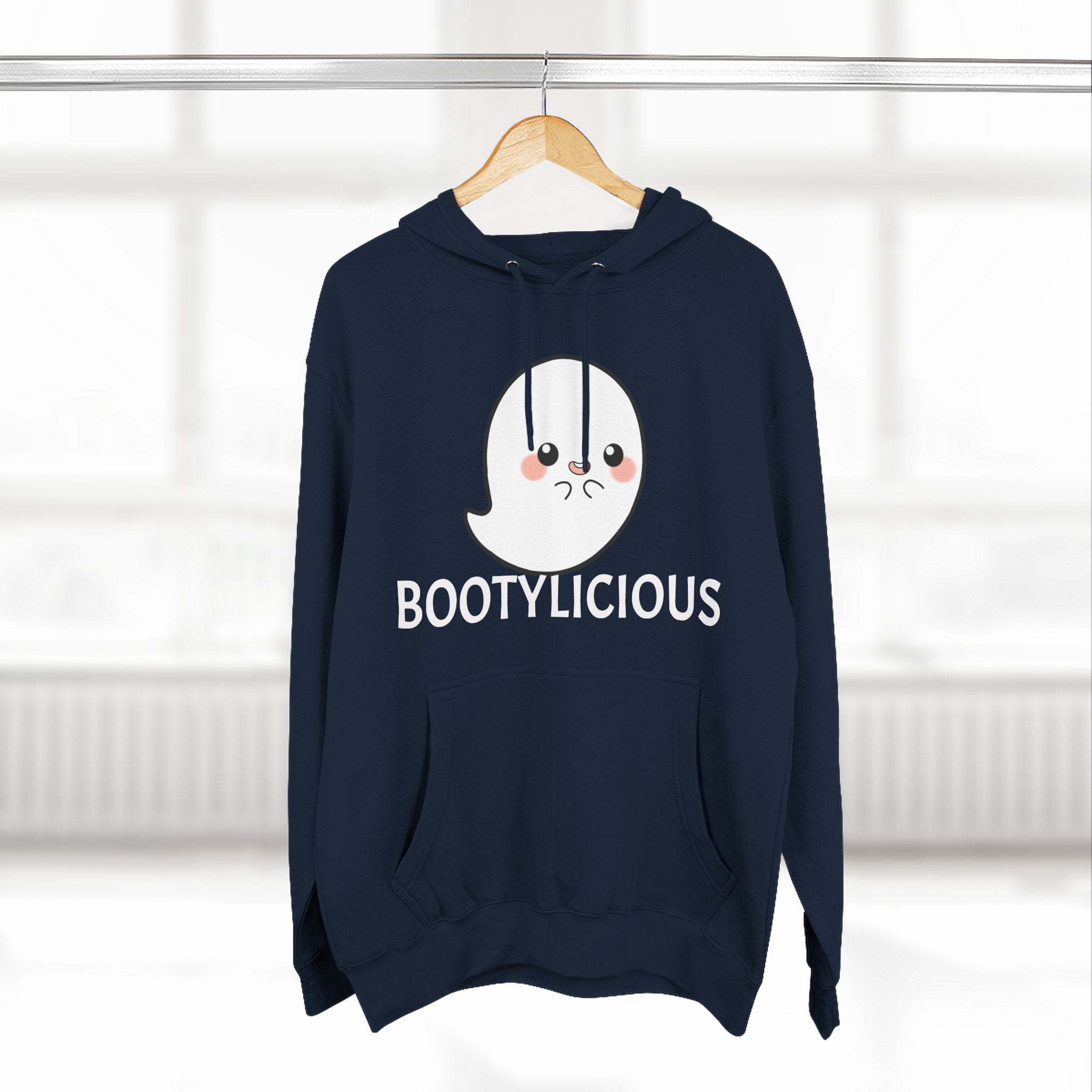 Playful Ghost Fleece Hoodie, Cute Hoodie, Halloween Sweatshirt, Funny Ghost Apparel, Cozy Loungewear, Unique Gift Idea