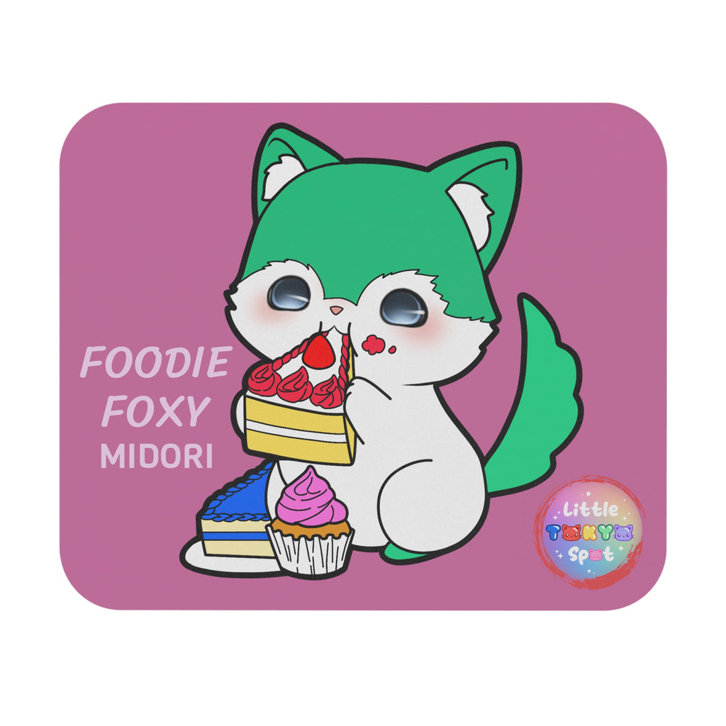 PINK Cute GREEN FOX Mouse Pad, FOX Lover Desk Accessory, Kawaii Office Decor, Personalized Gift, Home Office Essentials. COMPUTER ACCESSORIES