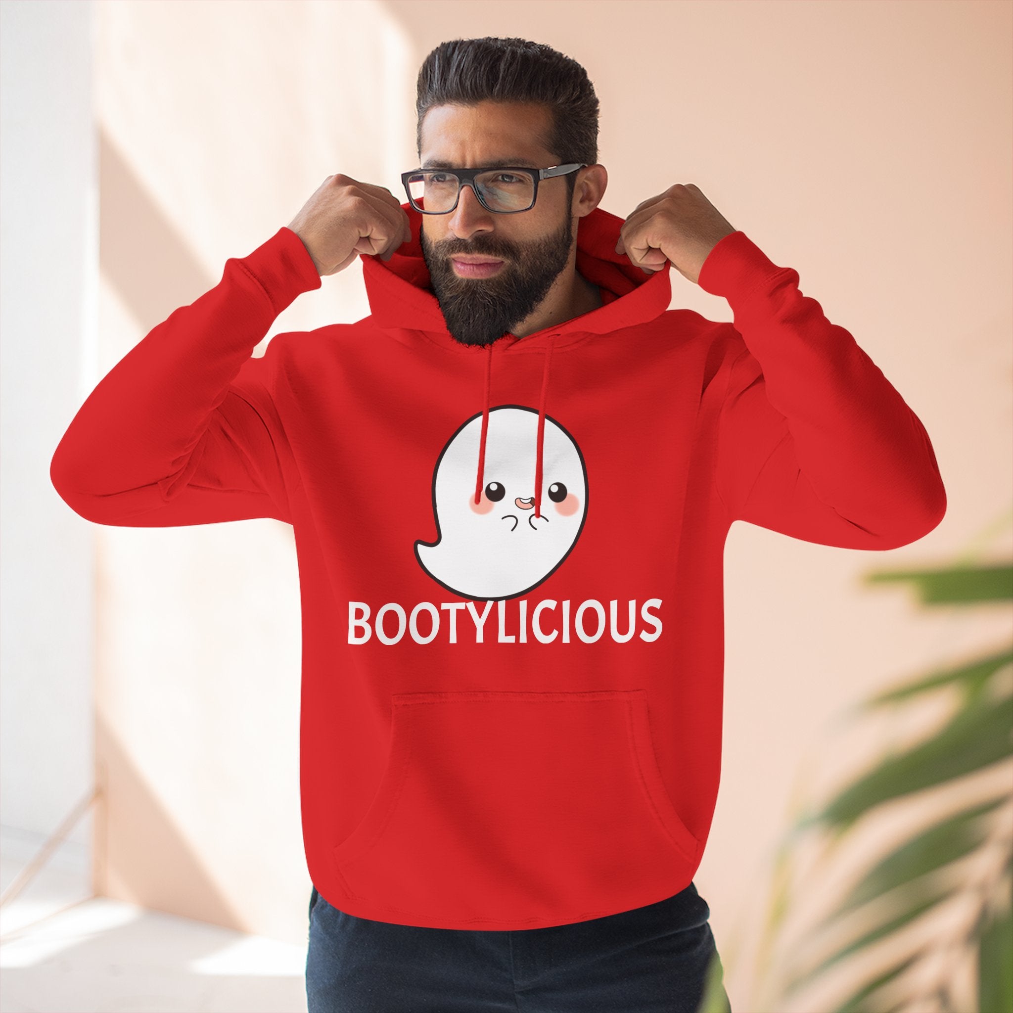 Playful Ghost Fleece Hoodie, Cute Hoodie, Halloween Sweatshirt, Funny Ghost Apparel, Cozy Loungewear, Unique Gift Idea