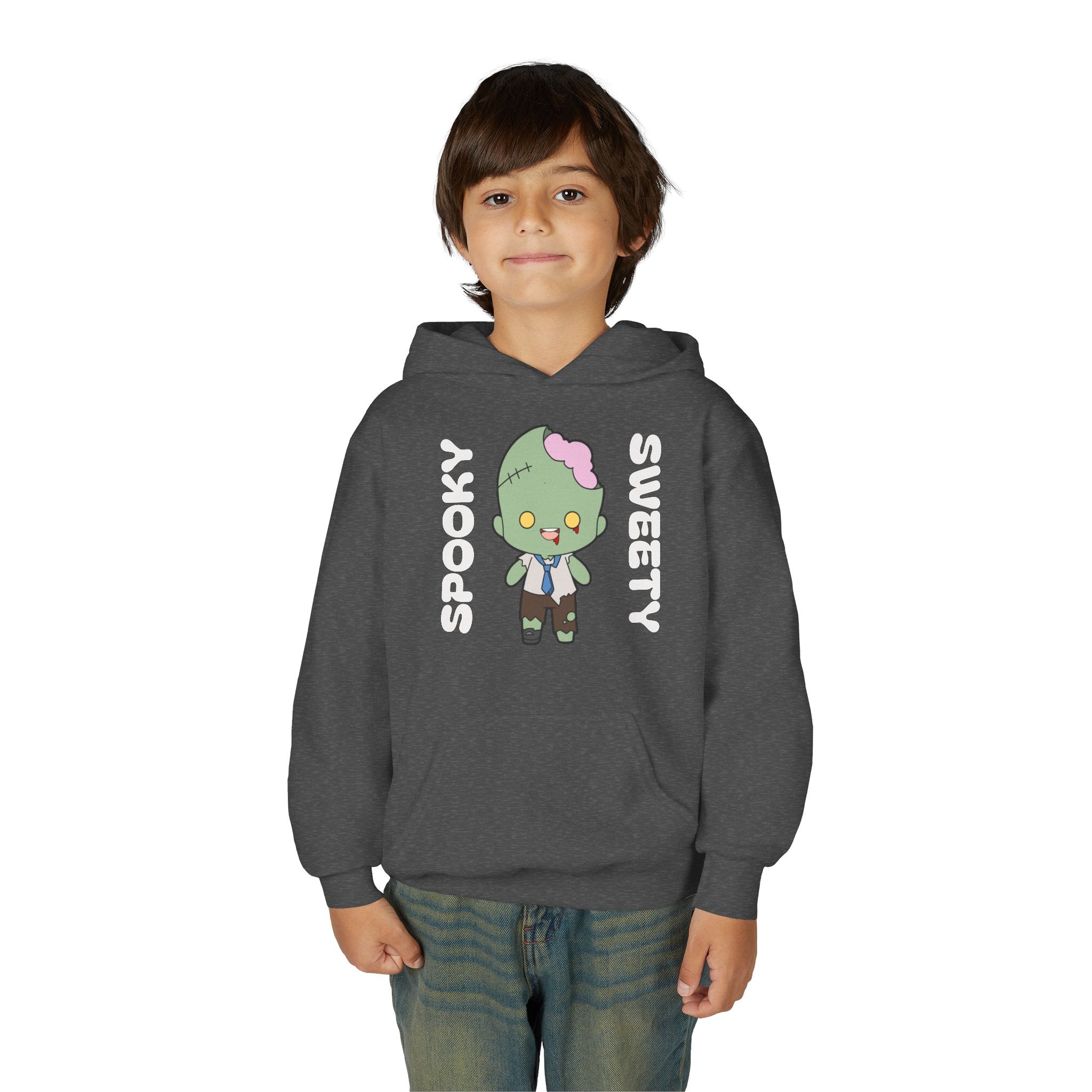 Cute Zombie Hoodie for Kids, Fun Sweatshirt, Halloween Costume, Cozy Kids Clothing, Kawaii Style, Rainbow Love