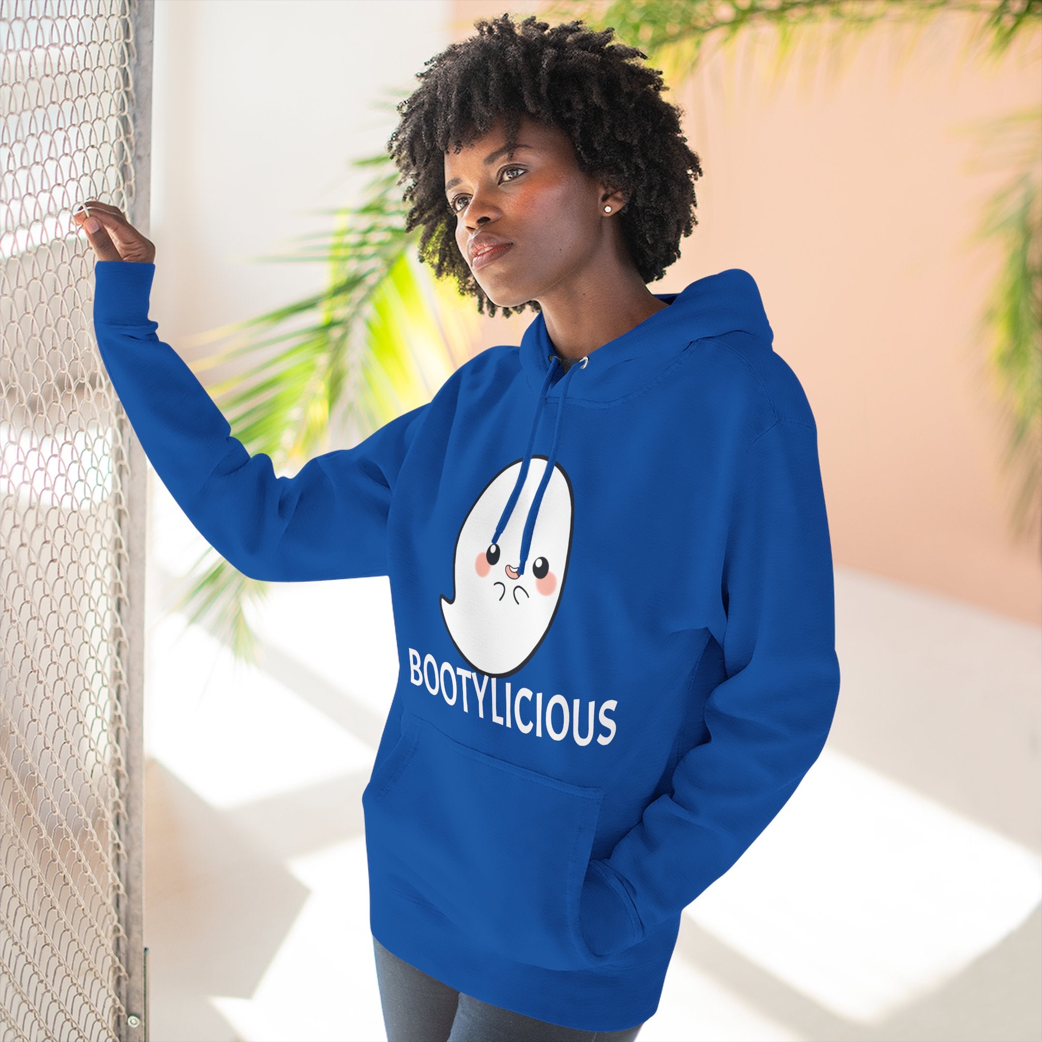Playful Ghost Fleece Hoodie, Cute Hoodie, Halloween Sweatshirt, Funny Ghost Apparel, Cozy Loungewear, Unique Gift Idea