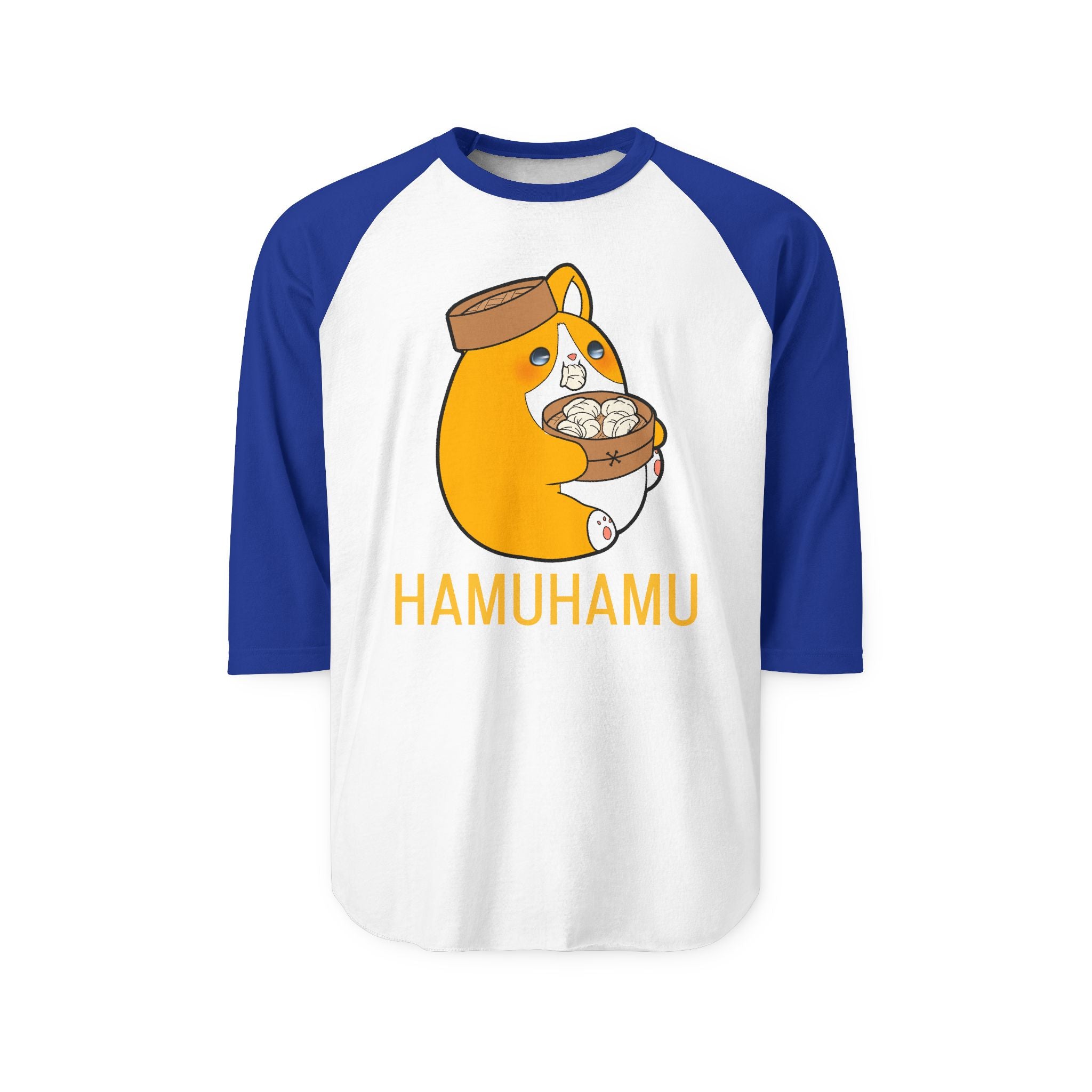 BOBA DUMPLING DOG | Cute Animal Graphic Raglan Shirt, Fun Unisex Tee for Pet Lovers, Casual Outfit, Gift for Birthdays, Holidays, or Just Because