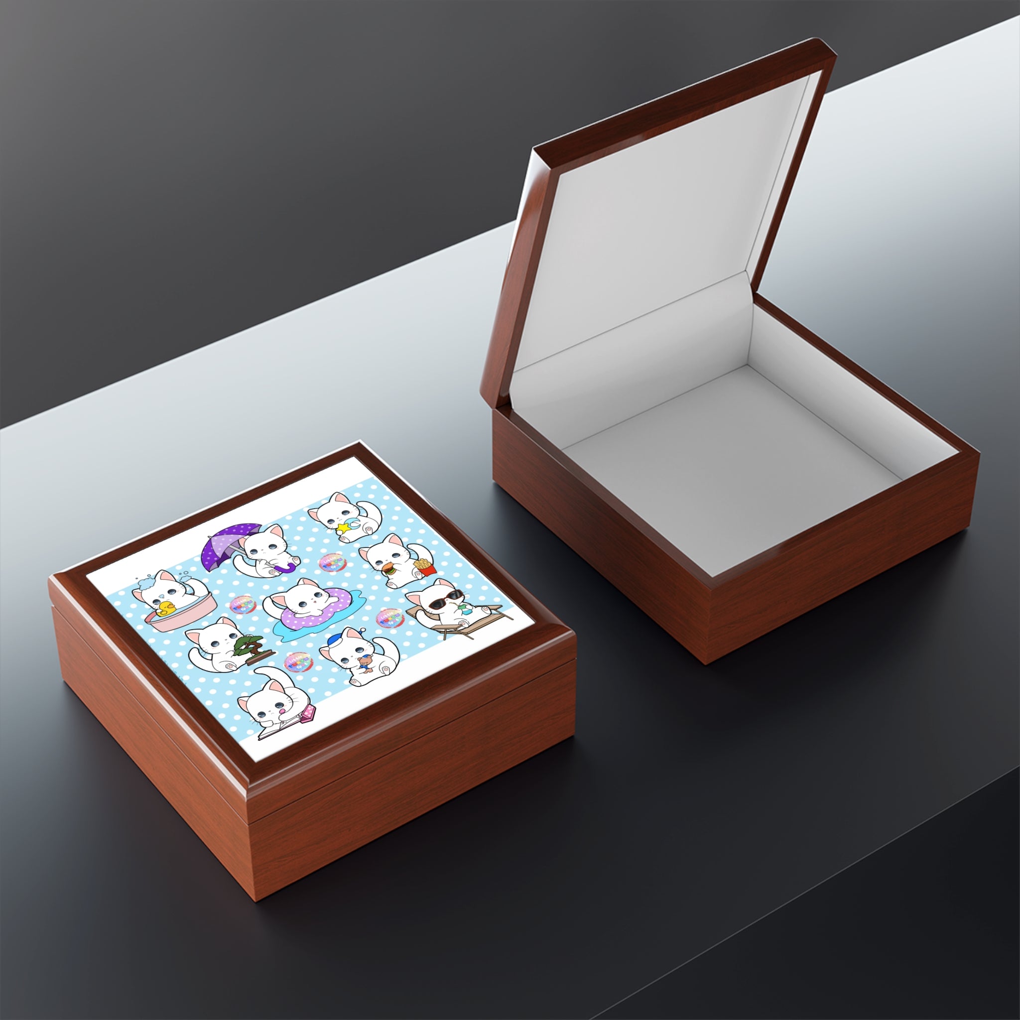 Cute Cat Character Jewelry Box with Playful Designs, Organizer, Gift for Cat Lovers, Birthday, Kids, Home Decor