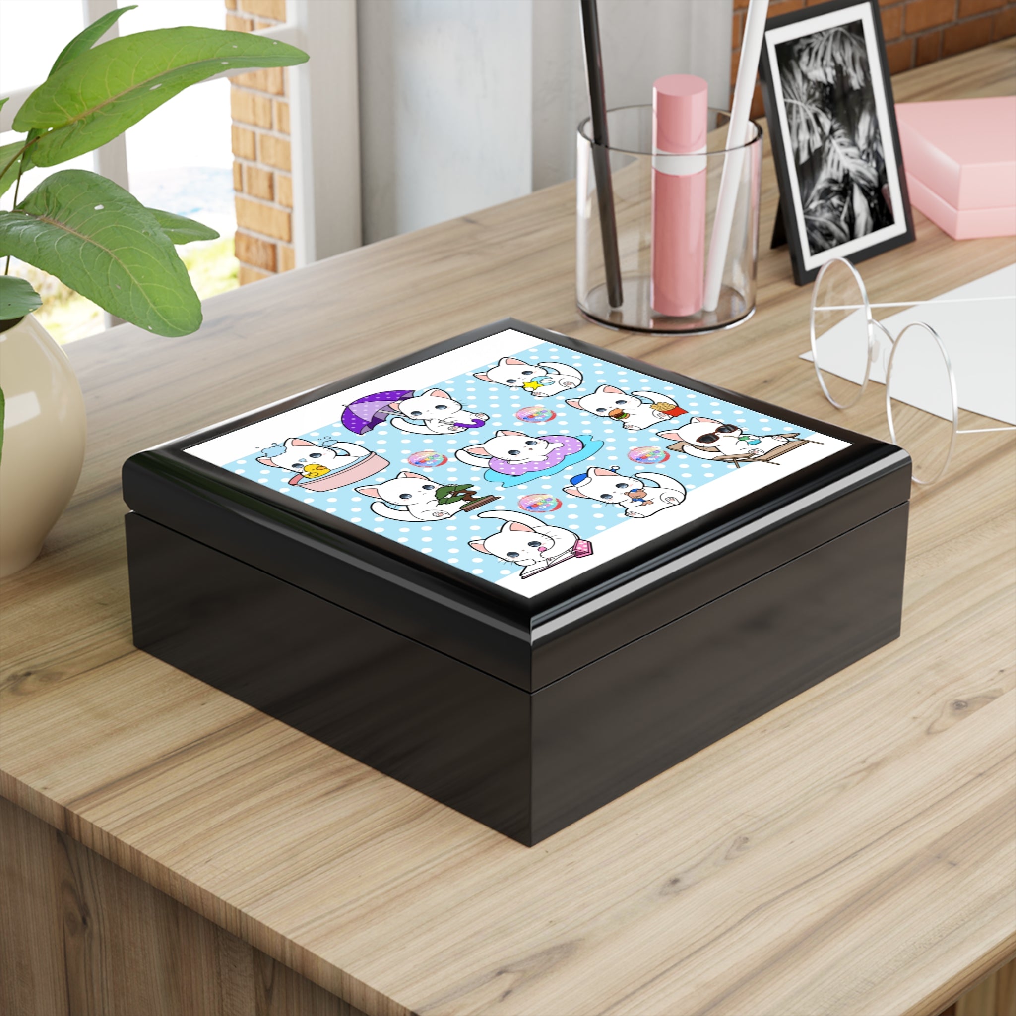 Cute Cat Character Jewelry Box with Playful Designs, Organizer, Gift for Cat Lovers, Birthday, Kids, Home Decor