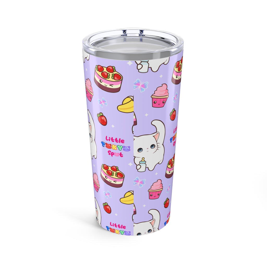 Cute Cat Design Tumbler 20oz | Adorable Travel Mug for Cat Lovers, Kawaii Gift, Birthday, Animal Enthusiasts, Drinkware