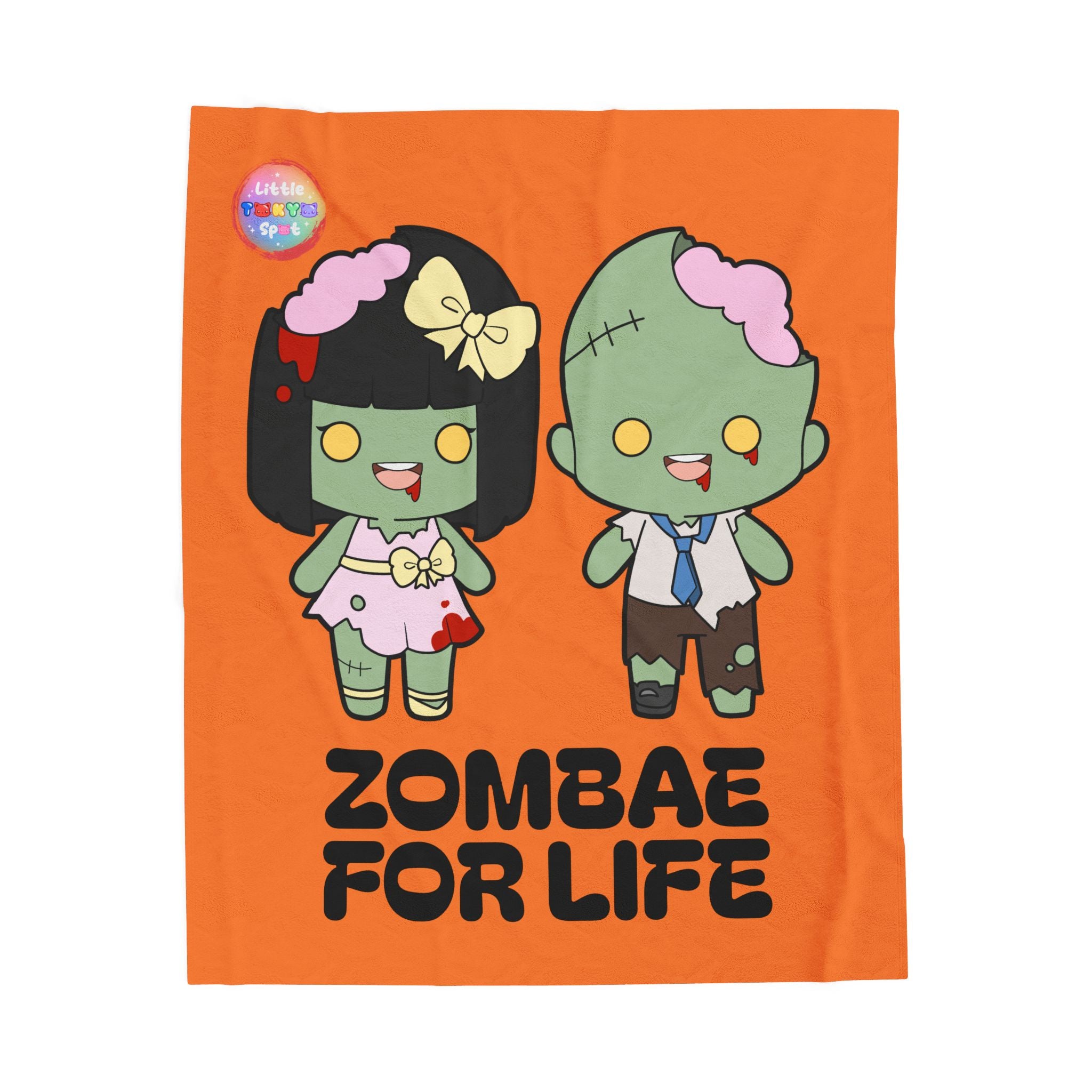 Zombie-Themed Velveteen Plush Blanket for Cozy Nights, Halloween Decor, Gift for Couples, Home Soft Furnishings, Cute & Fun Blanket
