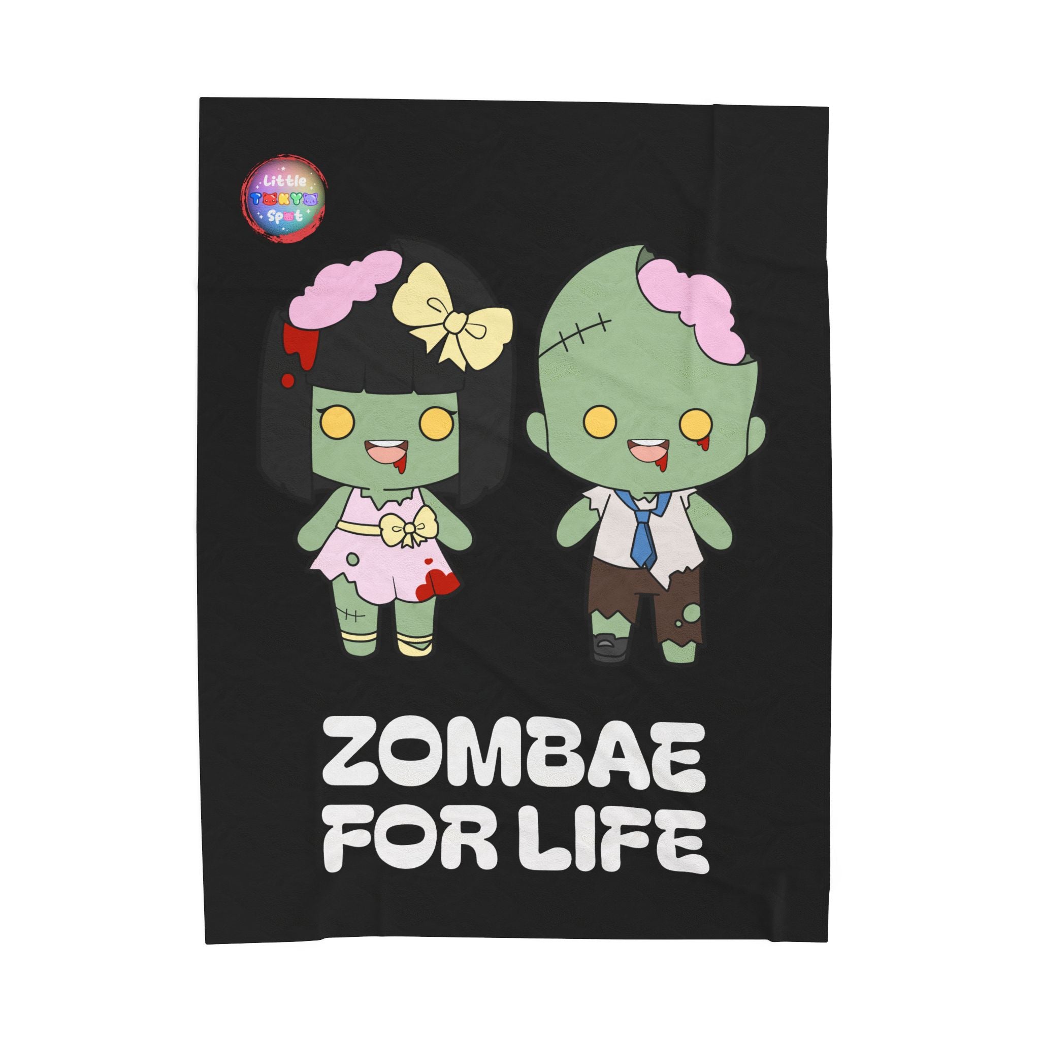 BLACK Zombie-Themed Velveteen Plush Blanket for Cozy Nights, Halloween Decor, Gift for Couples, Home Soft Furnishings, Cute & Fun Blanket