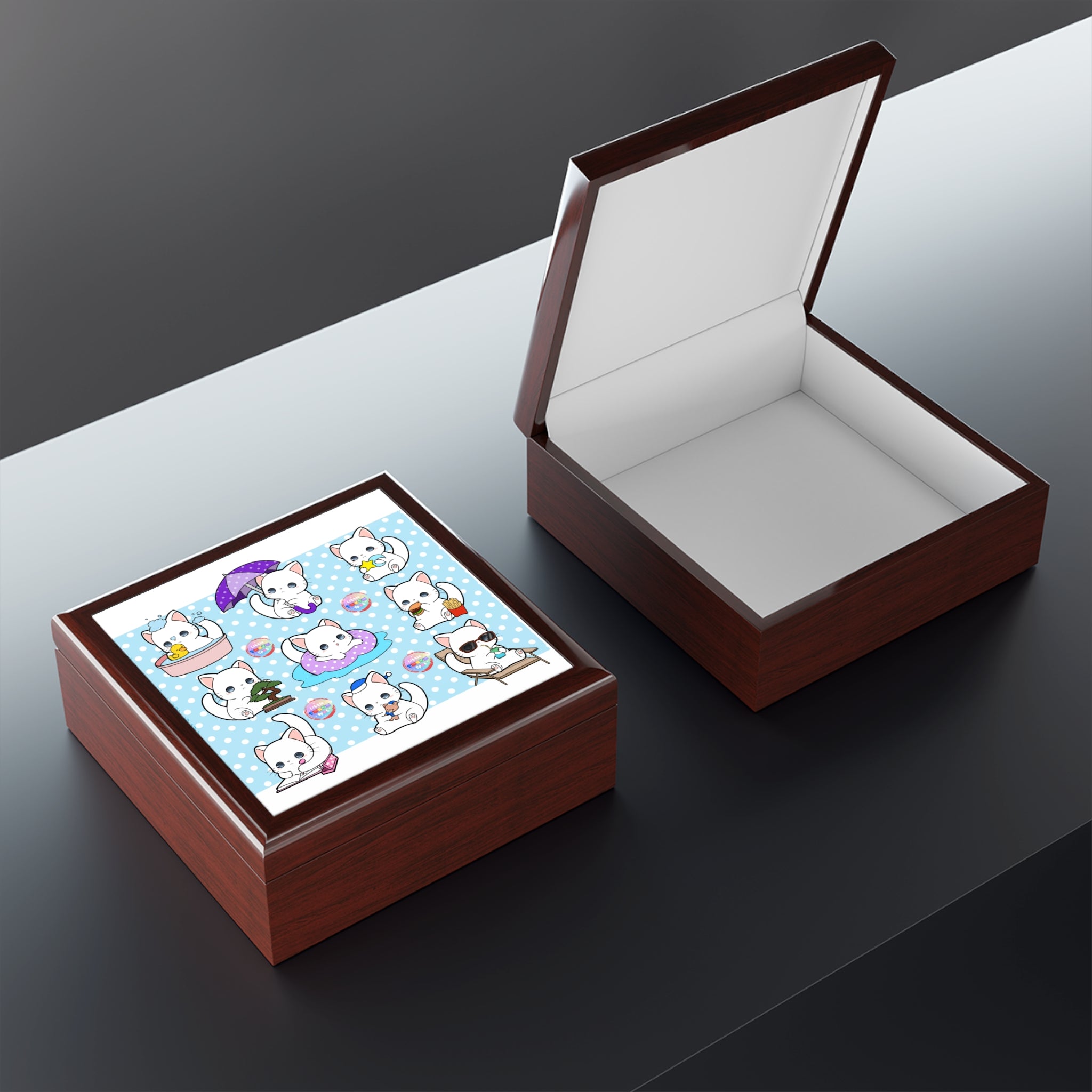 Cute Cat Character Jewelry Box with Playful Designs, Organizer, Gift for Cat Lovers, Birthday, Kids, Home Decor